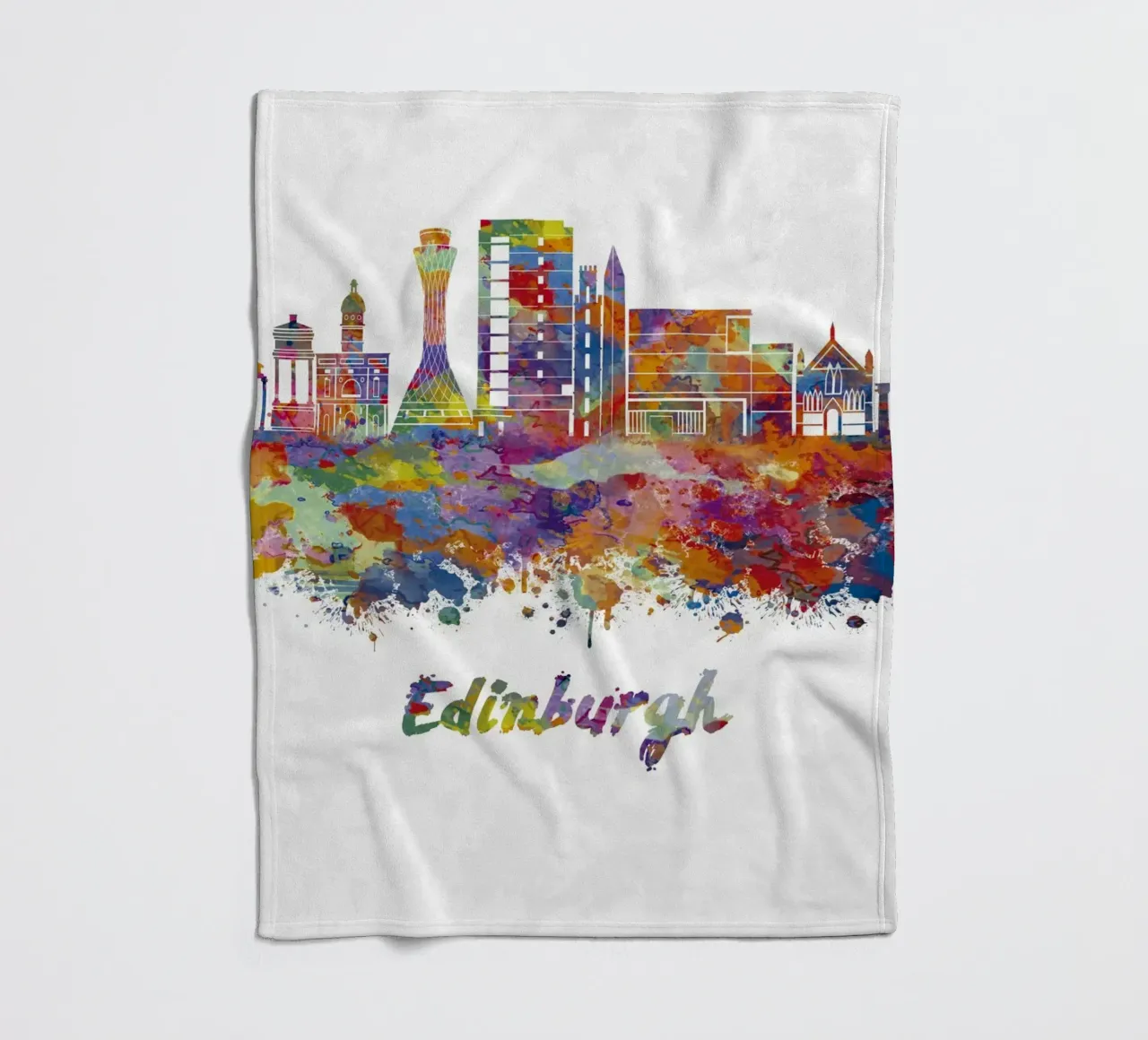 Lo skyline di Edimburgo in acquerello coperta in pile da ARTVI-SHOP