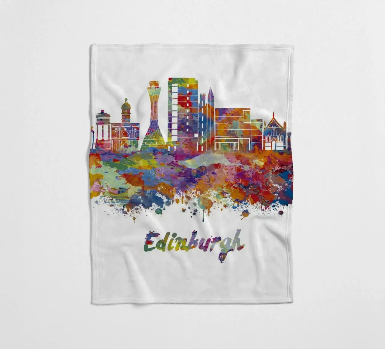 Lo skyline di Edimburgo in acquerello coperta in pile da ARTVI-SHOP