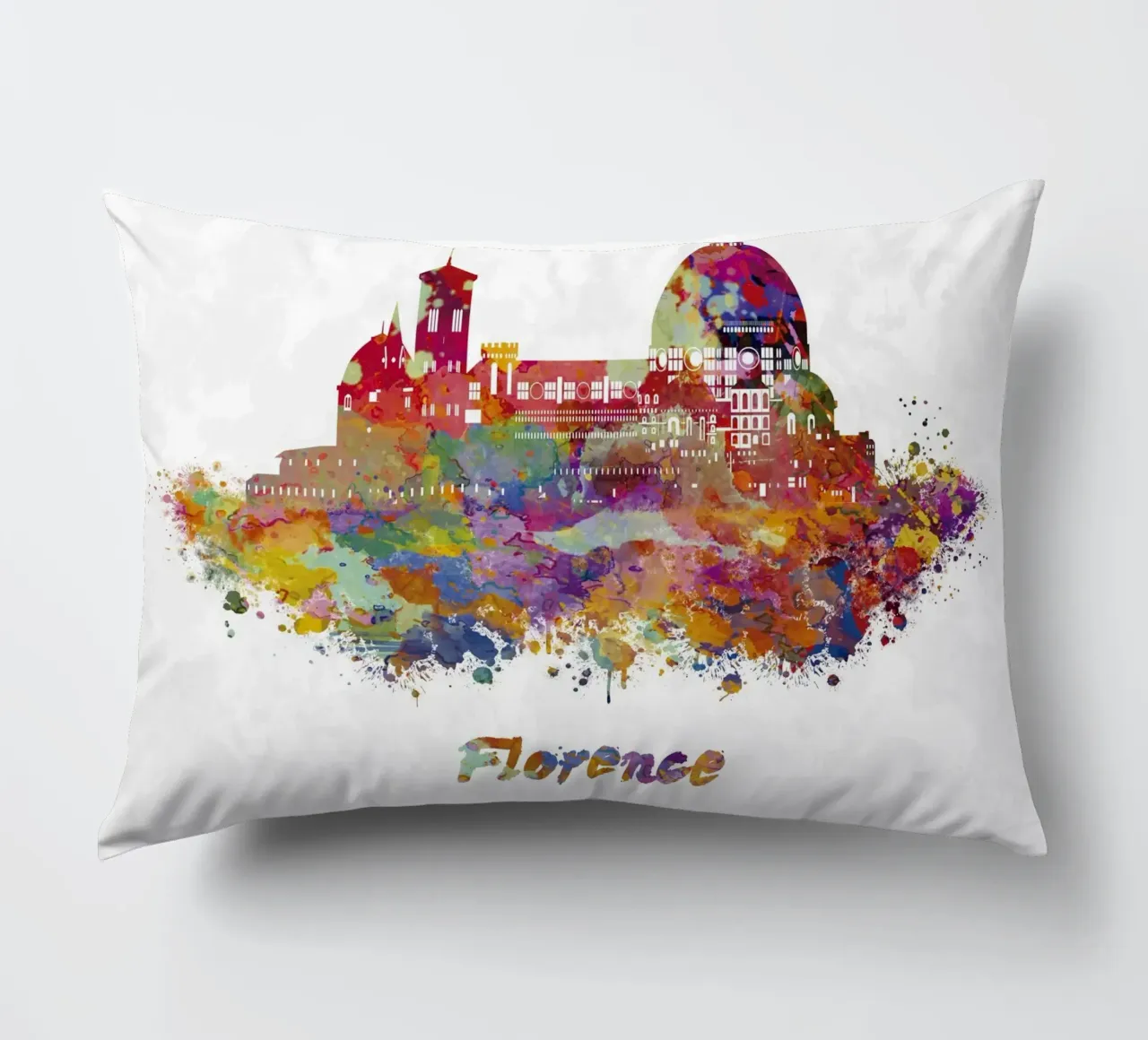 Lo skyline di Firenze in acquerello cuscino da ARTVI-SHOP