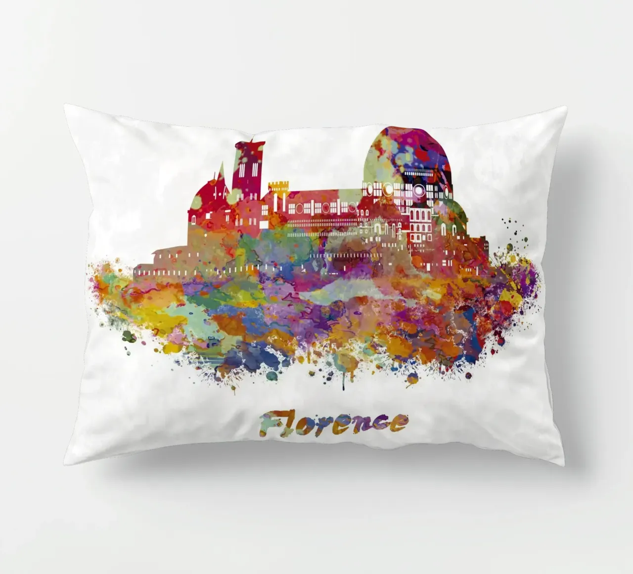 Lo skyline di Firenze in acquerello cuscino da ARTVI-SHOP