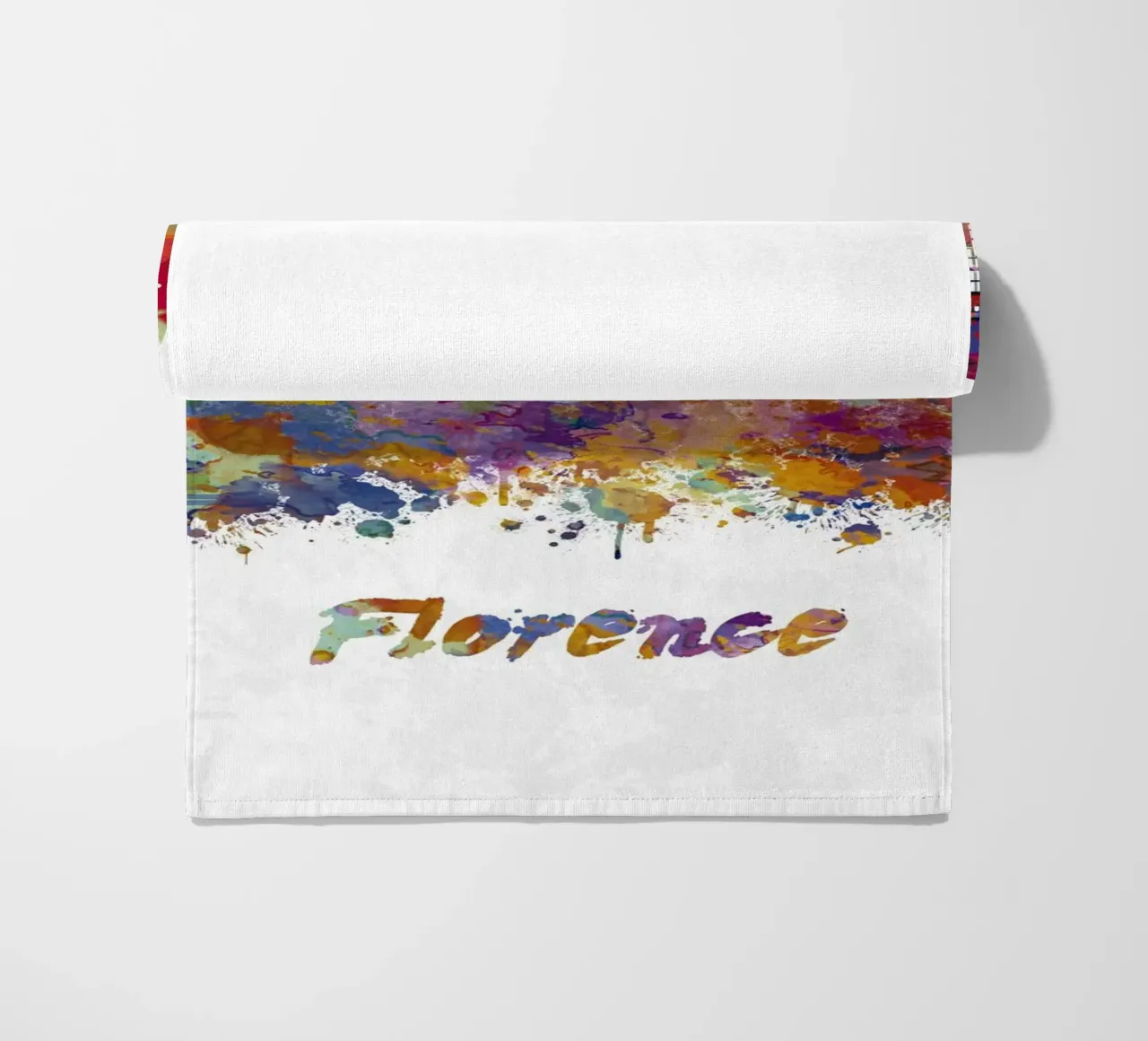 Lo skyline di Firenze in acquerello telo mare da ARTVI-SHOP