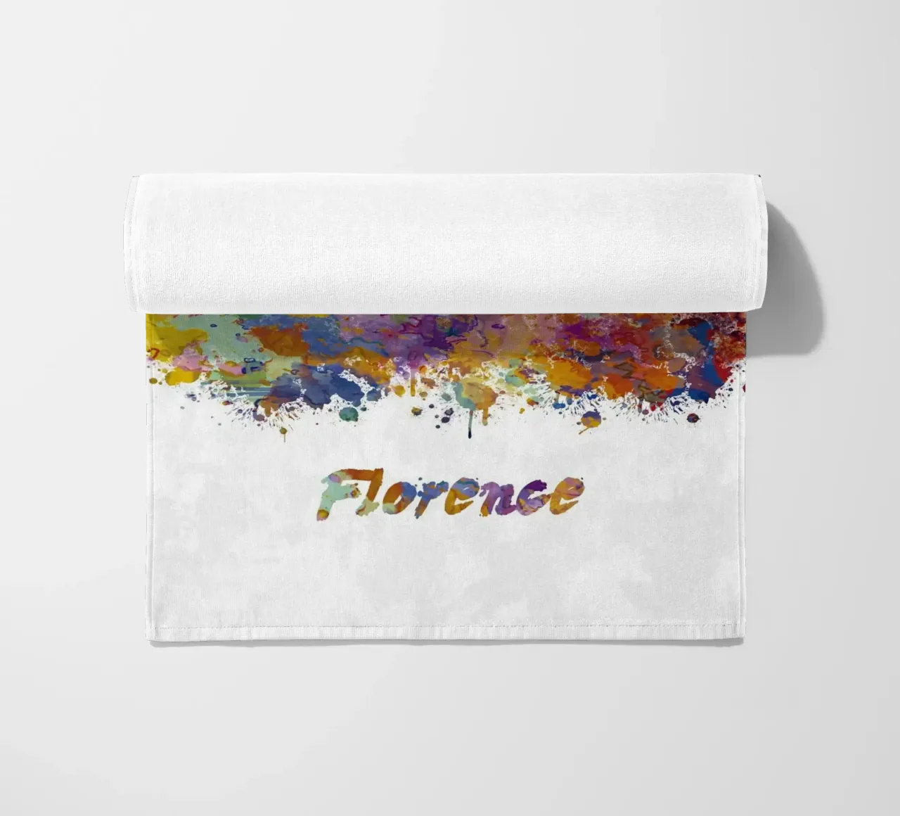 Lo skyline di Firenze in acquerello telo mare da ARTVI-SHOP
