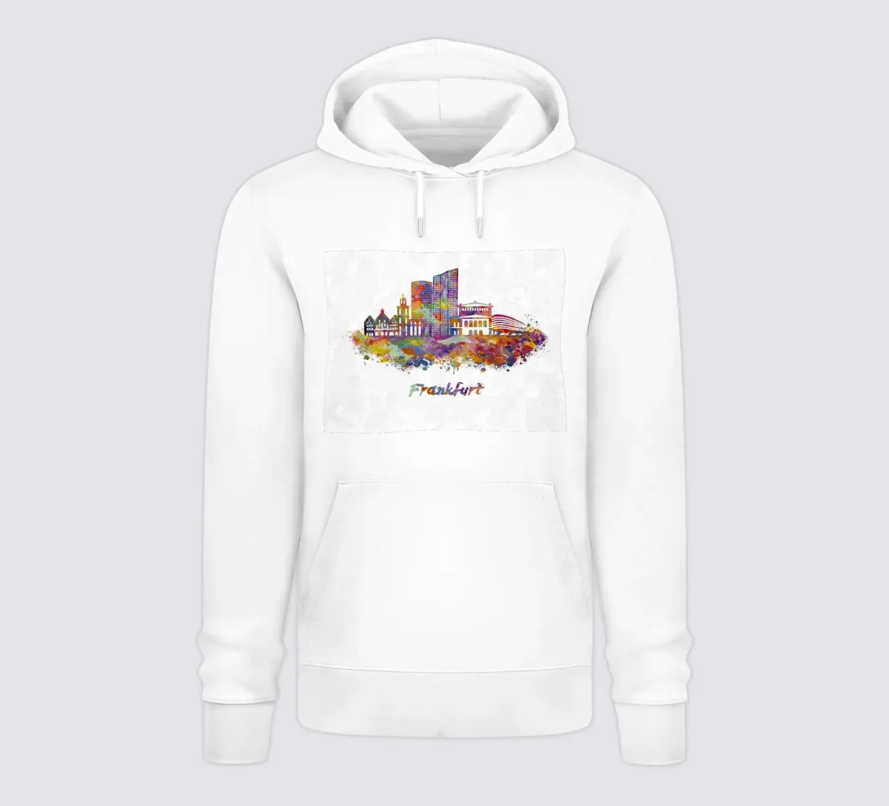 Lo skyline di Francoforte in acquerello felpa con cappuccio da ARTVI-SHOP