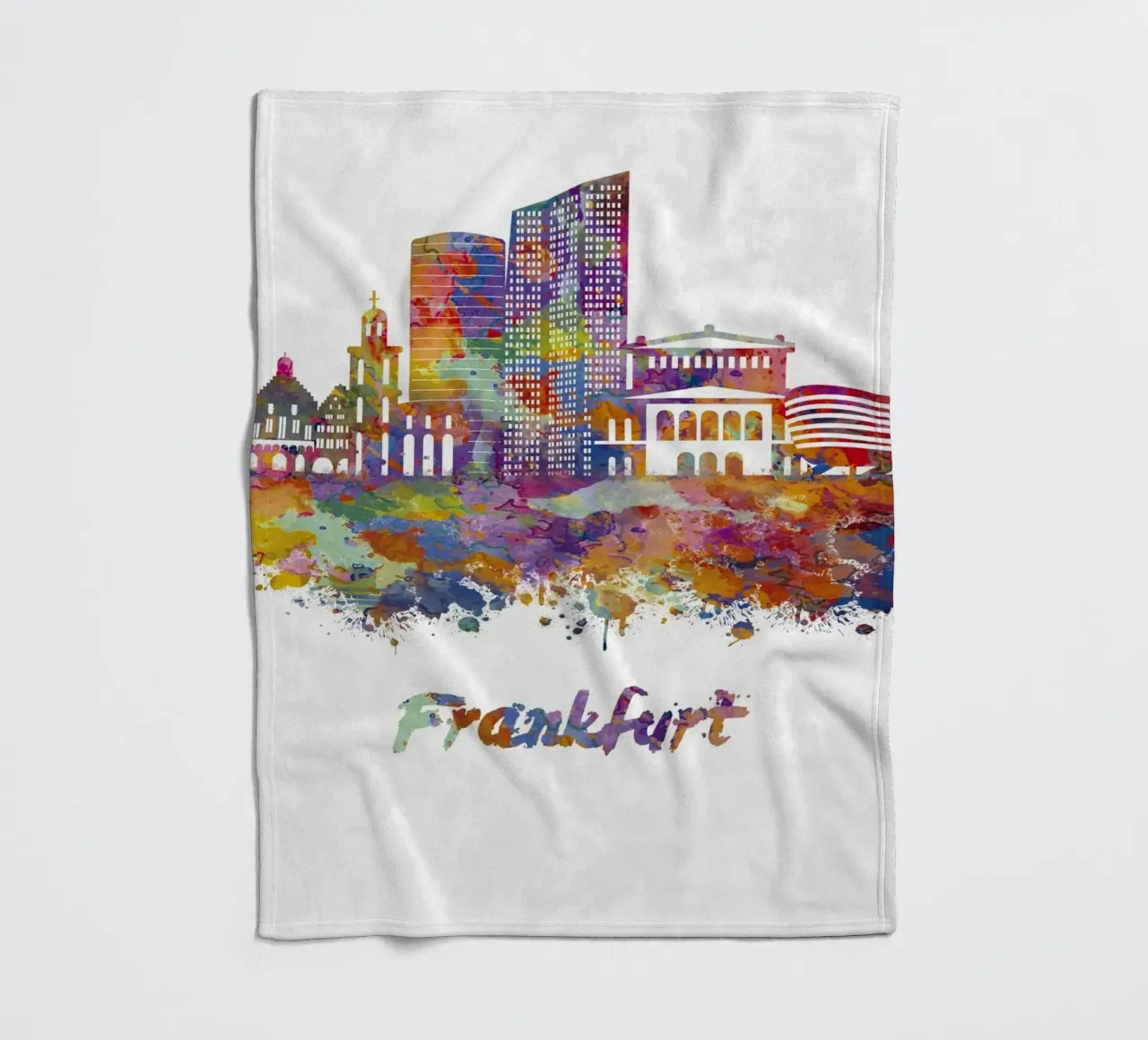 Lo skyline di Francoforte in acquerello coperta in pile da ARTVI-SHOP