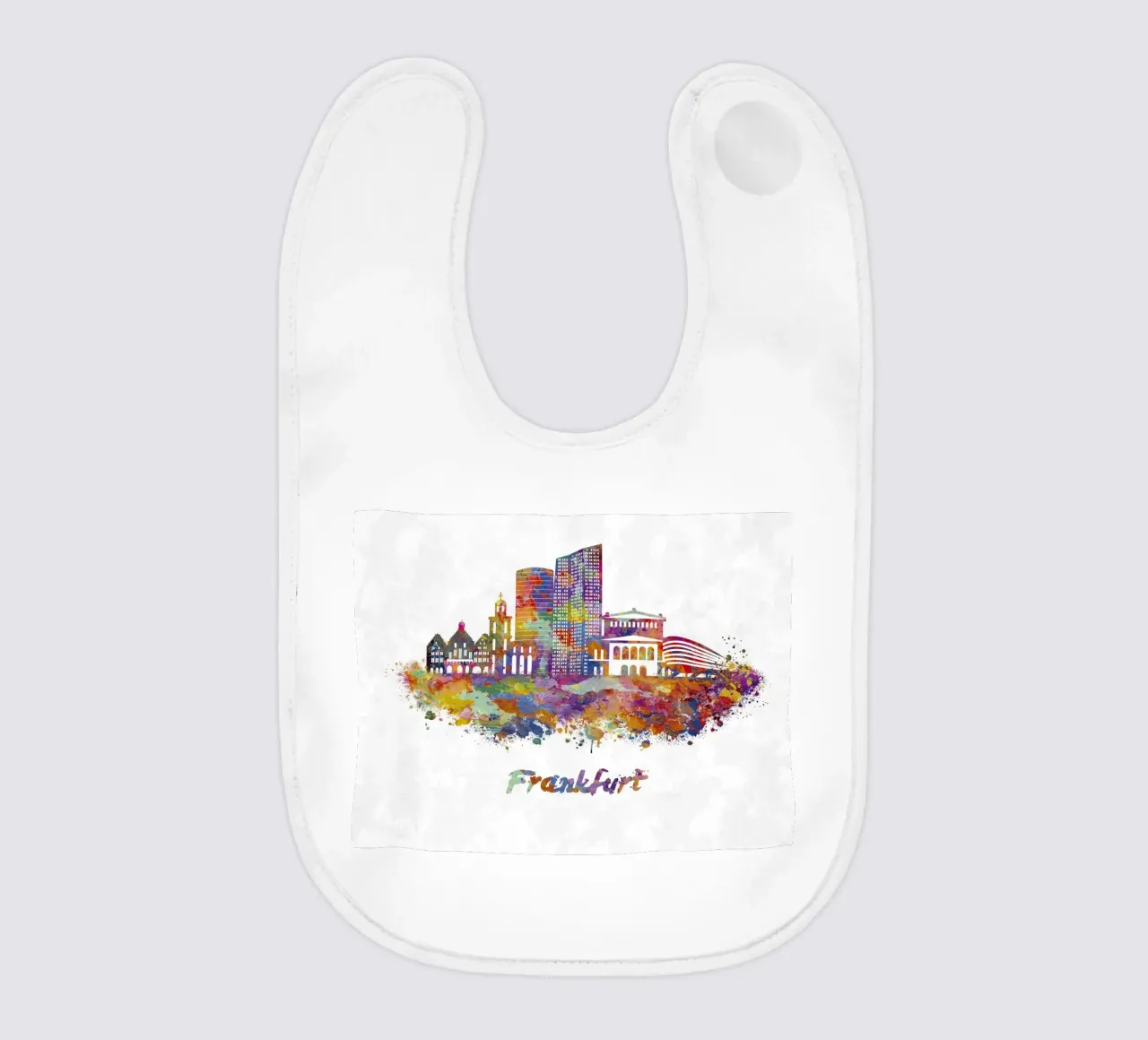 Lo skyline di Francoforte in acquerello bavaglino da ARTVI-SHOP