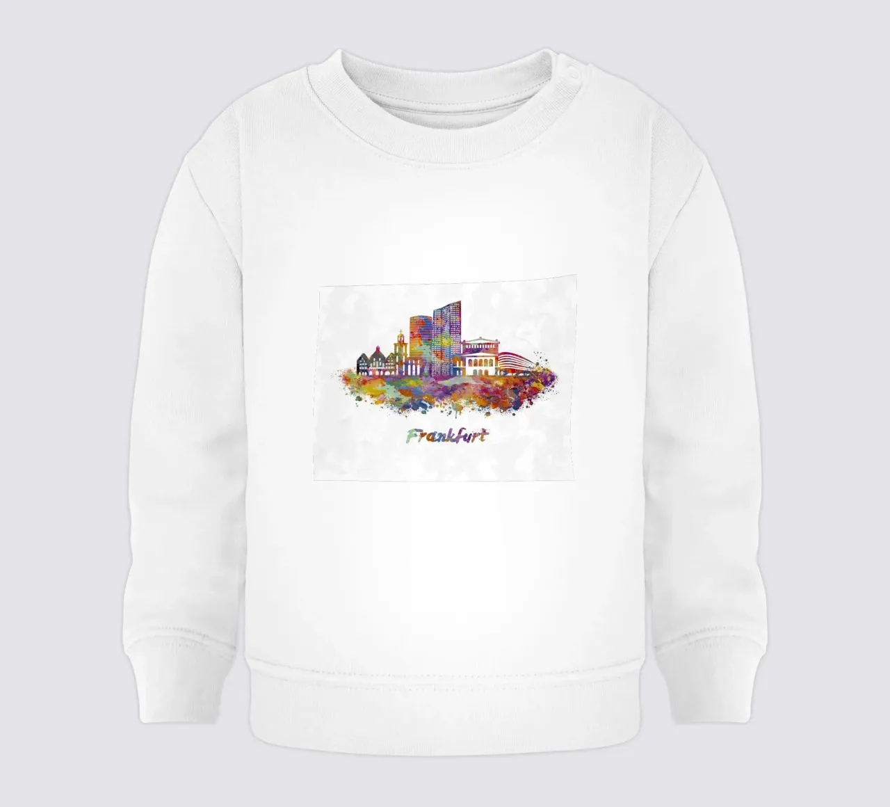 Lo skyline di Francoforte in acquerello felpa neonato da ARTVI-SHOP