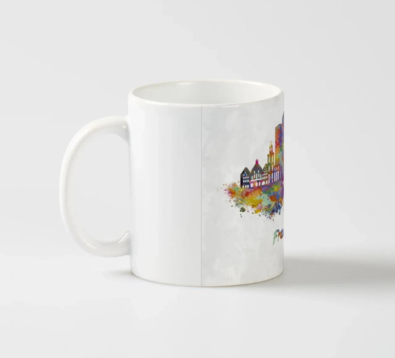 Lo skyline di Francoforte in acquerello tazza in ceramica da ARTVI-SHOP