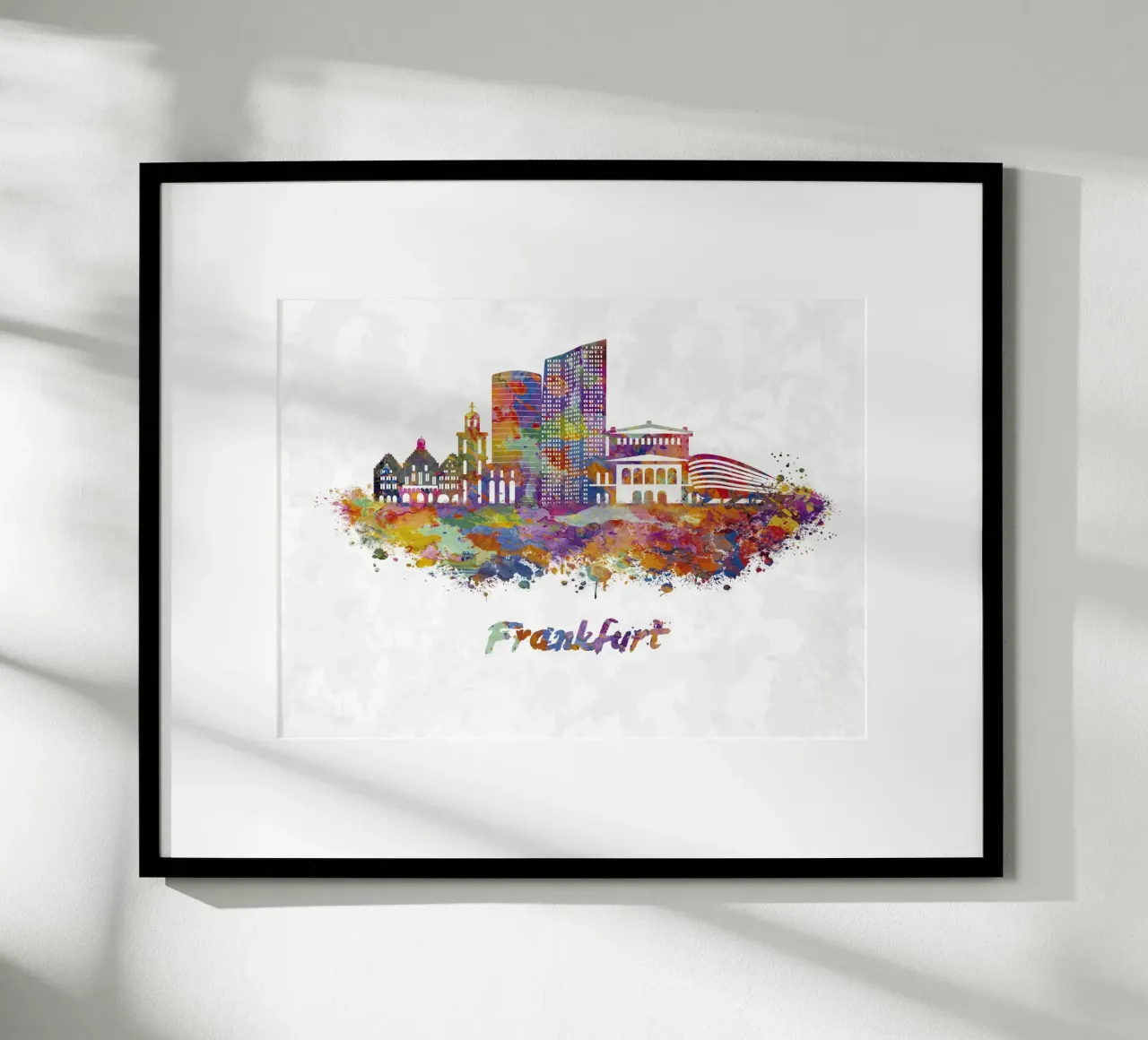 Lo skyline di Francoforte in acquerello carta hahnemühle da ARTVI-SHOP