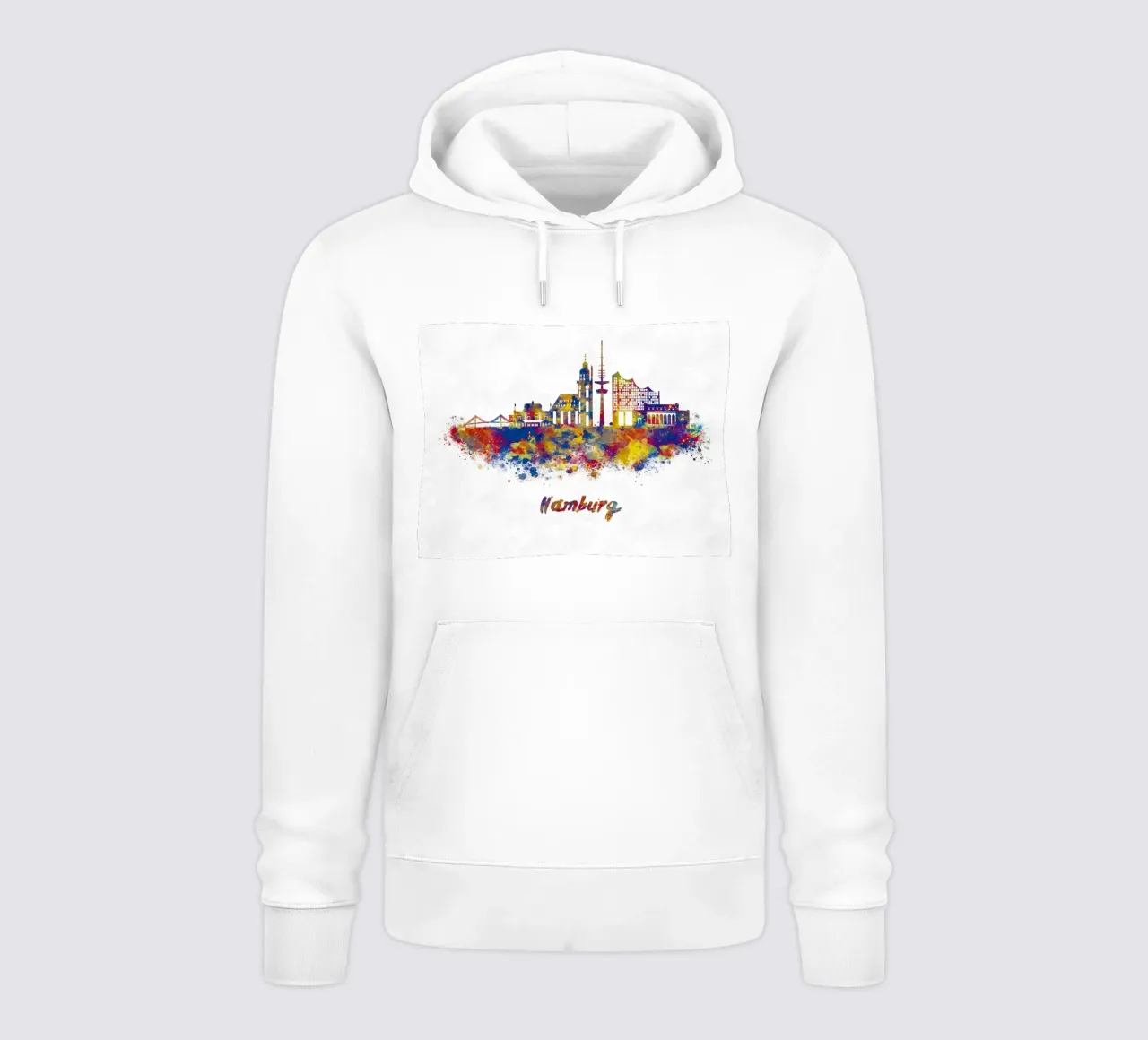 Lo skyline di Amburgo in acquerello felpa con cappuccio da ARTVI-SHOP