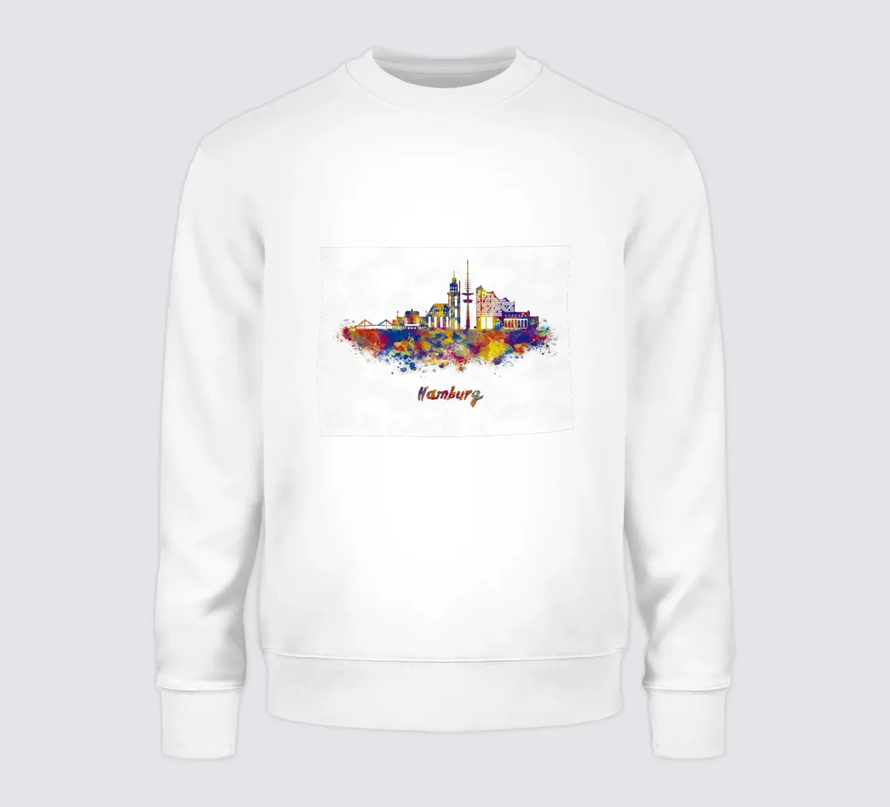 Lo skyline di Amburgo in acquerello felpa da ARTVI-SHOP