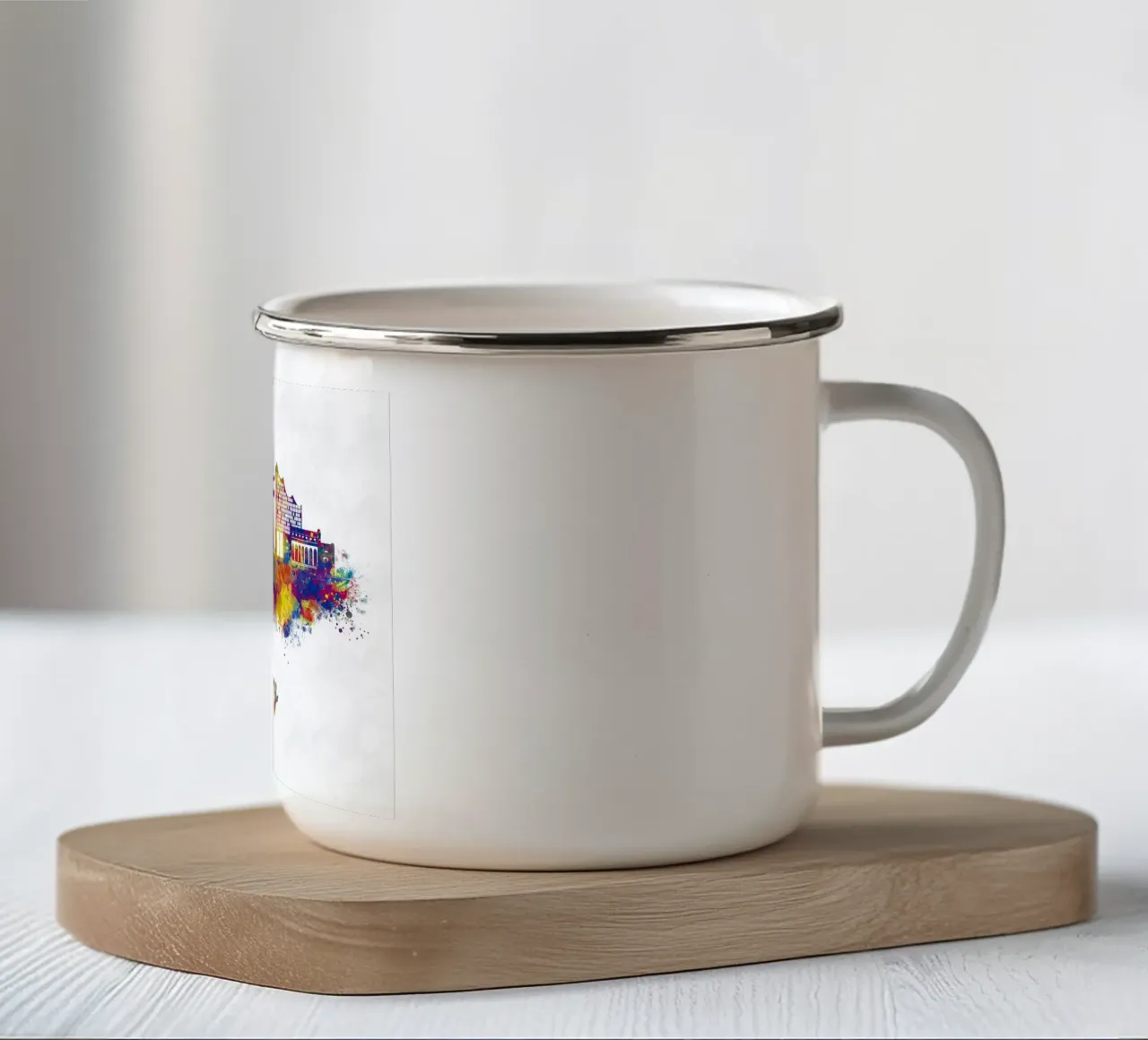 Lo skyline di Amburgo in acquerello tazza in smalto da ARTVI-SHOP