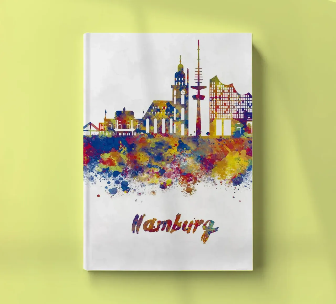 Lo skyline di Amburgo in acquerello diario da 🎁 ARTVI-SHOP