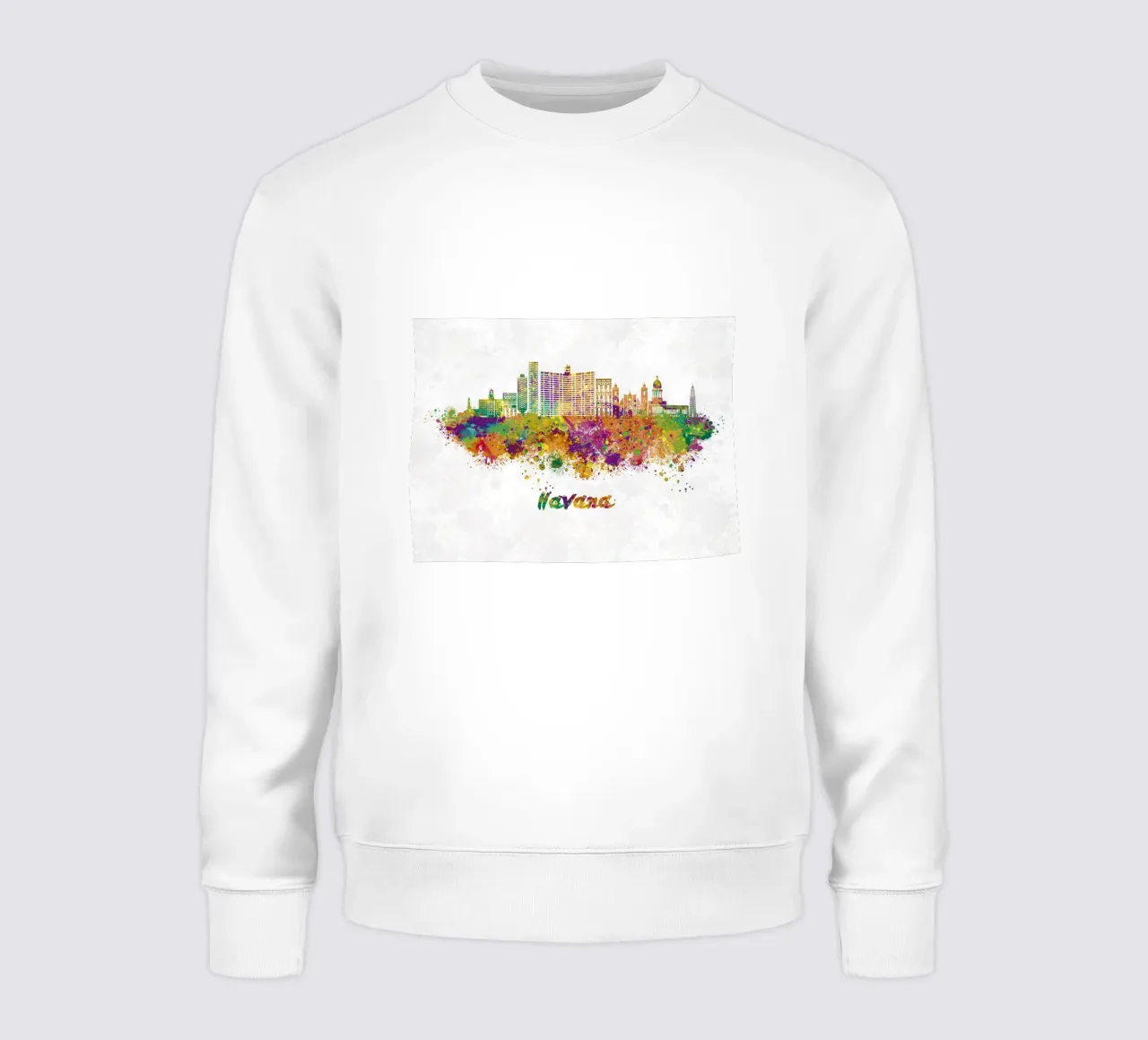 Lo skyline dell'Avana in acquerello felpa da ARTVI-SHOP