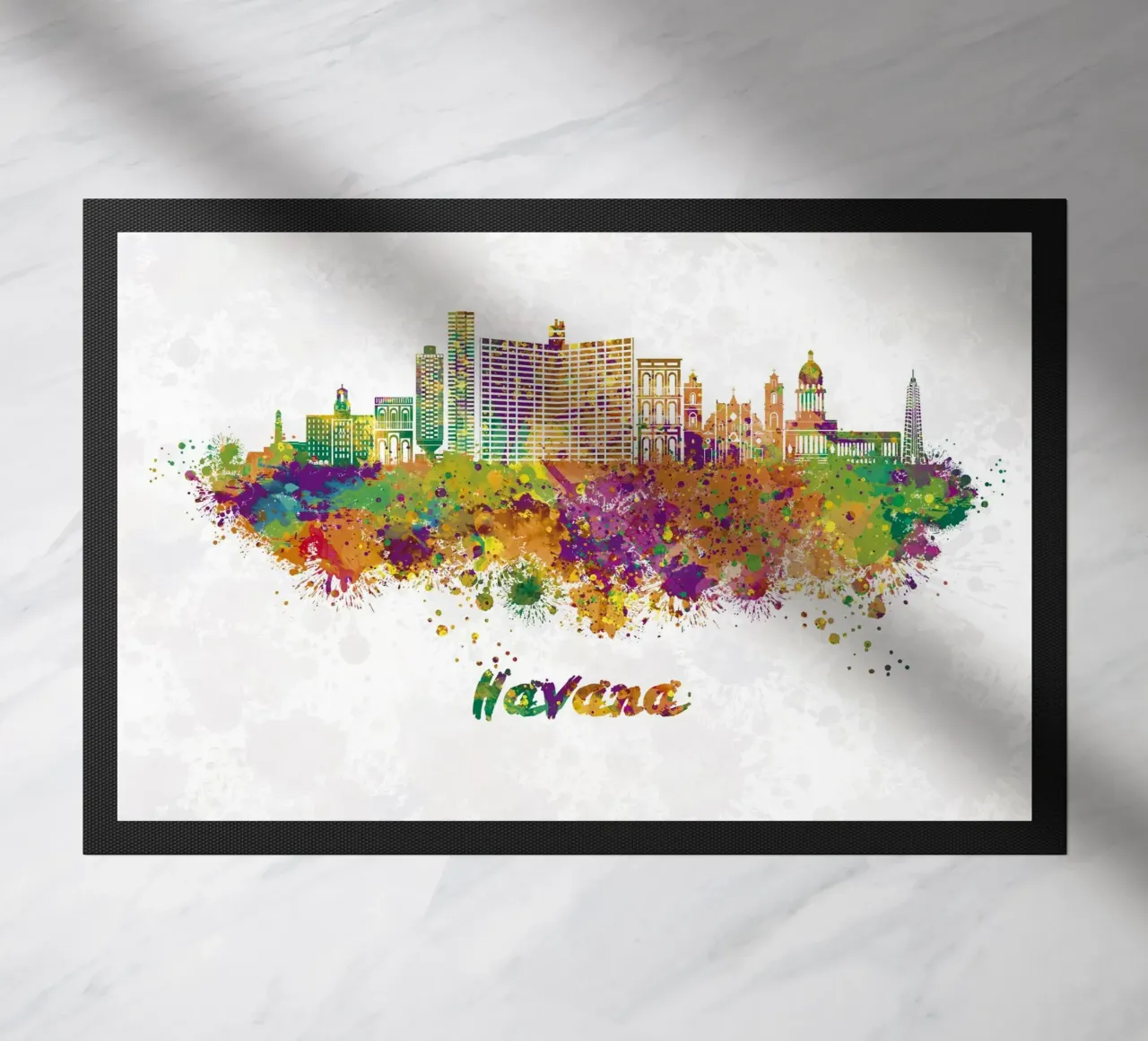 Lo skyline dell'Avana in acquerello zerbino da ARTVI-SHOP