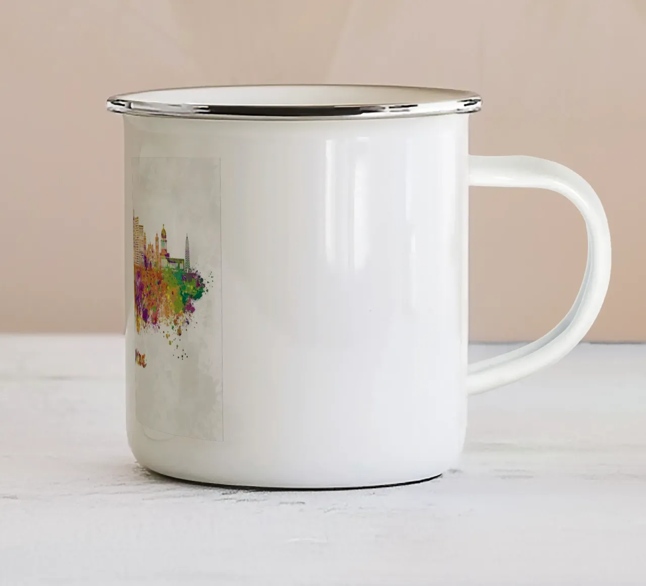 Lo skyline dell'Avana in acquerello tazza in smalto da ARTVI-SHOP