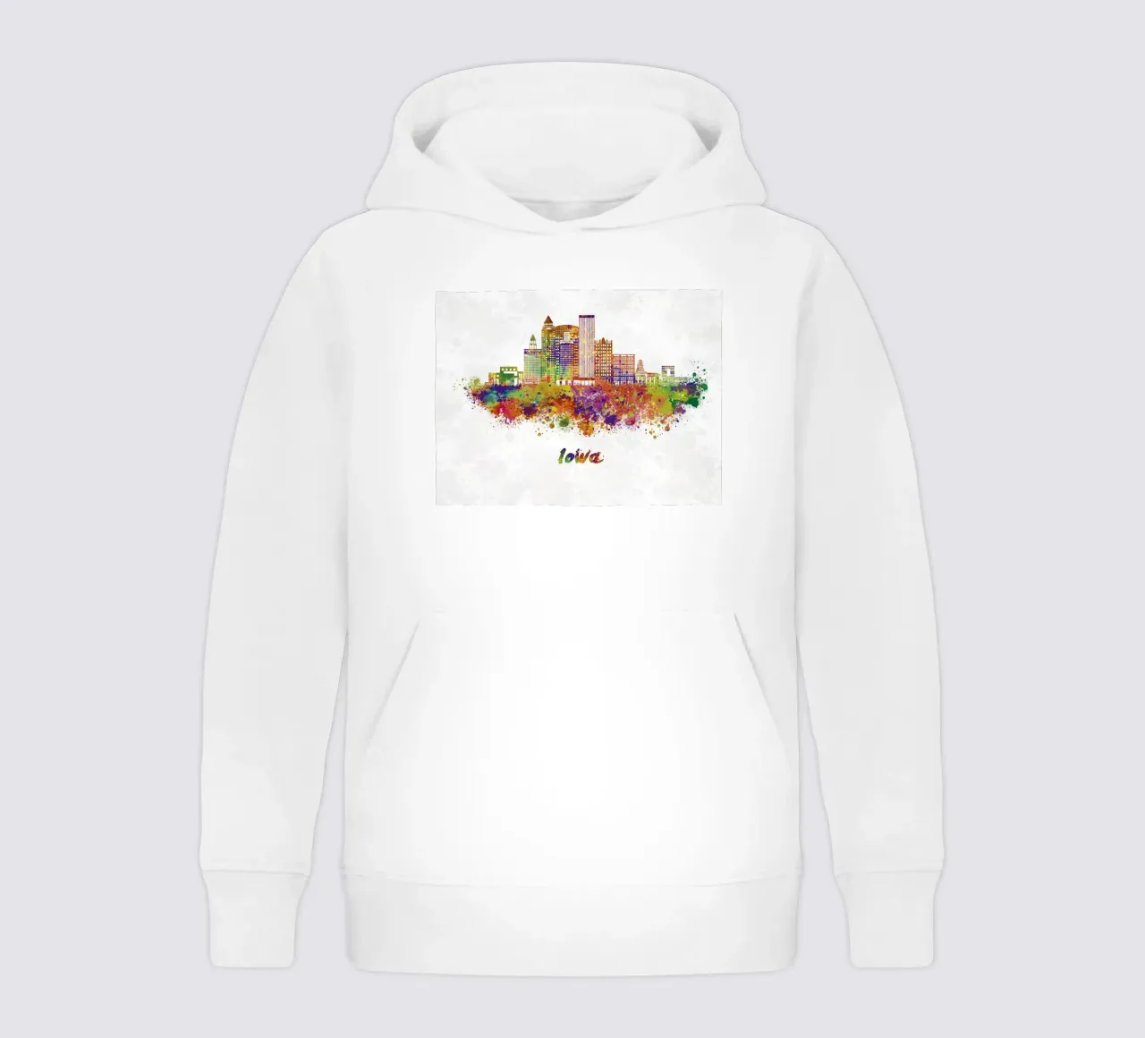 Skyline von Iowa in Aquarell Kinder Hoodie von 🎁 ARTVI-SHOP
