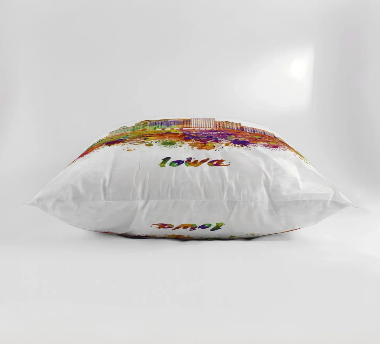 Skyline dell'Iowa ad acquerello cuscino da 🎁 ARTVI-SHOP