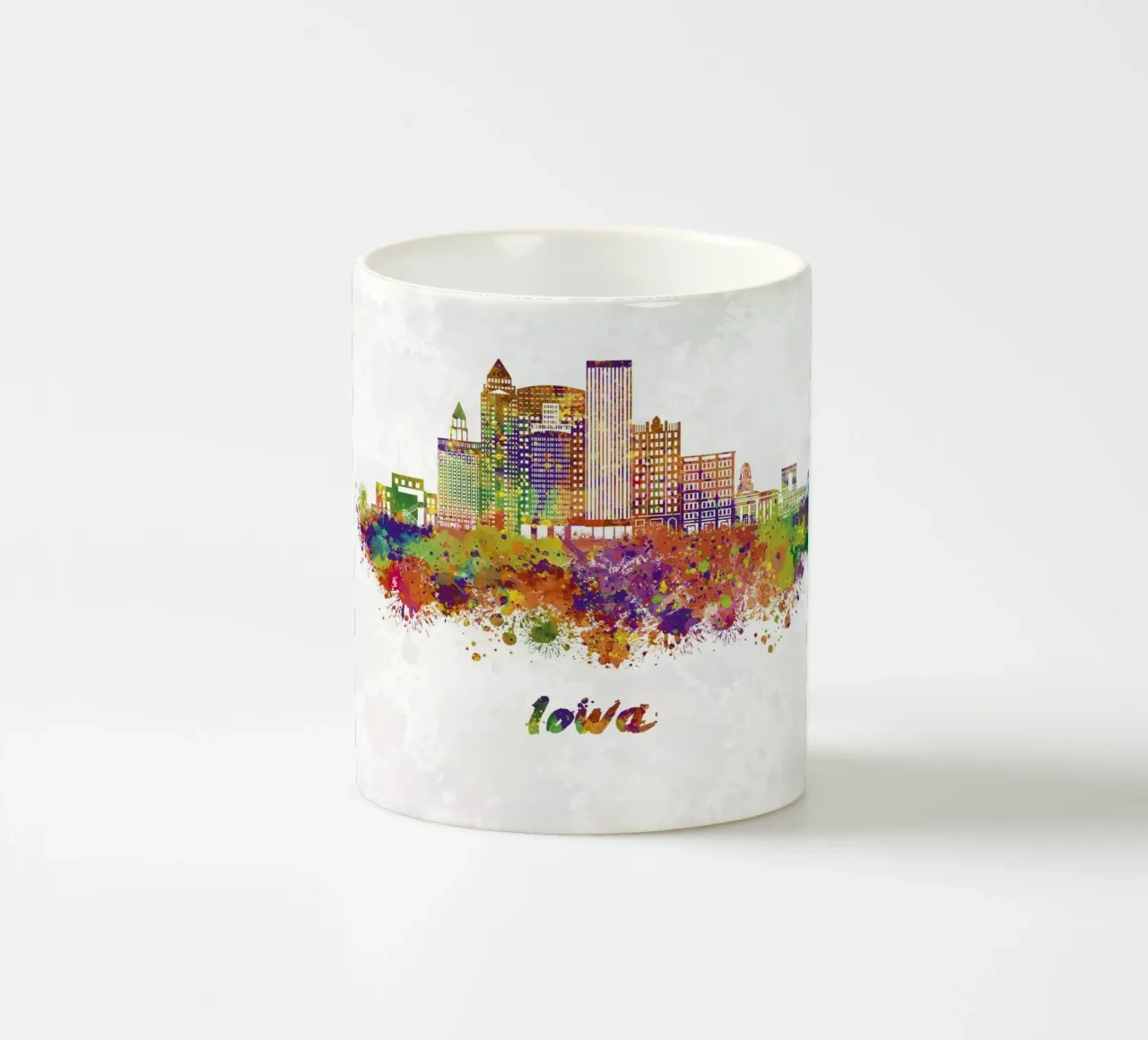 Skyline dell'Iowa ad acquerello tazza in ceramica da 🎁 ARTVI-SHOP