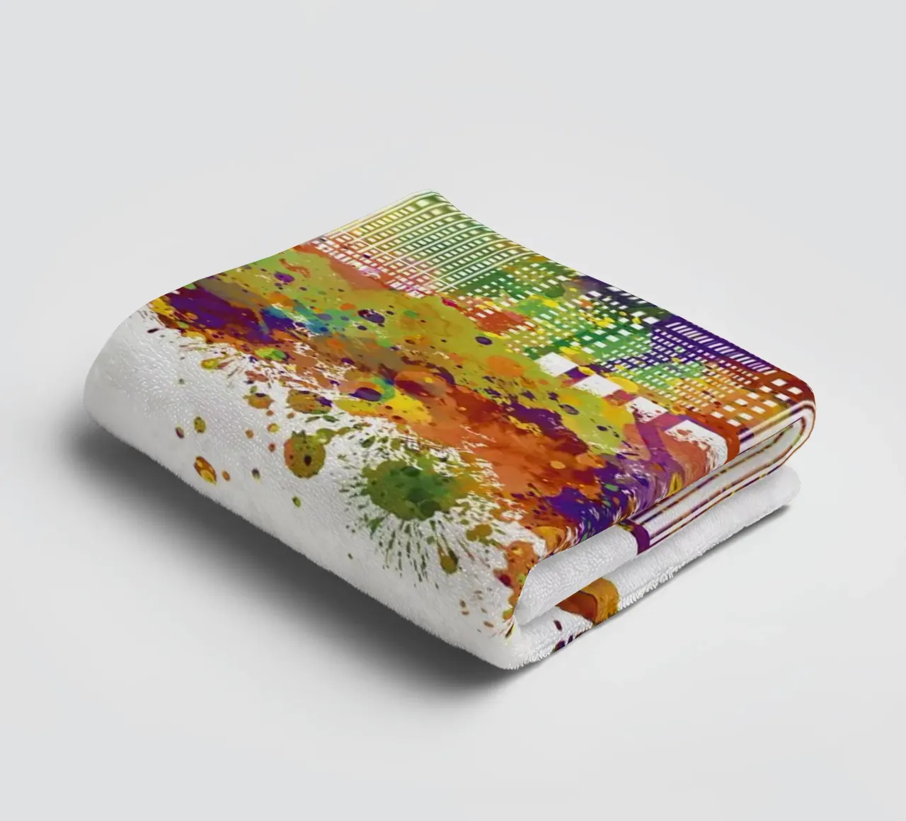 Iowa skyline in watercolor towel by 🎁 ARTVI-SHOP