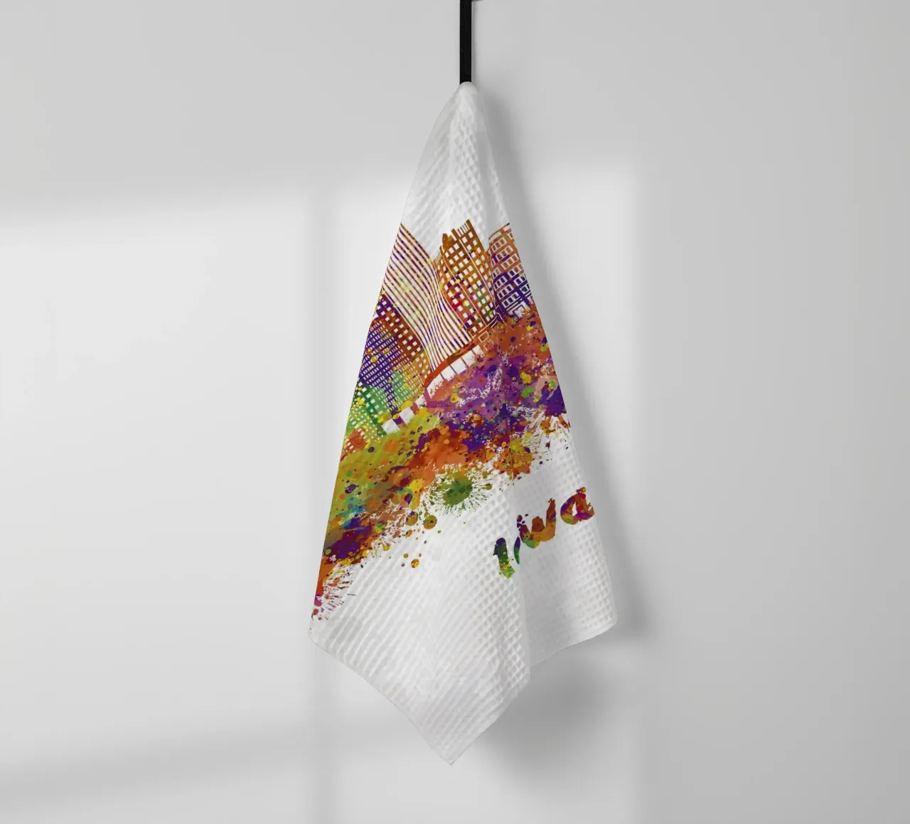 Skyline dell'Iowa ad acquerello canovaccio da cucina da 🎁 ARTVI-SHOP