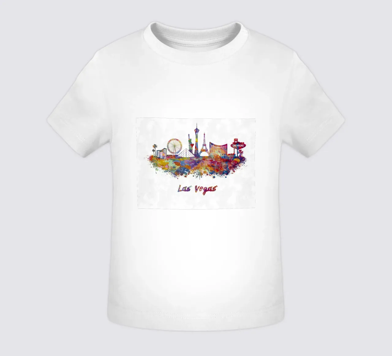 Lo skyline di Las Vegas in acquerello maglietta neonato da 🎁 ARTVI-SHOP