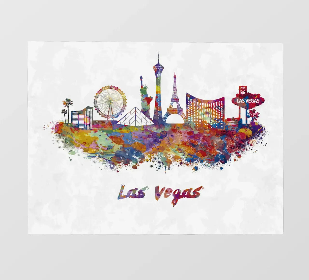 Lo skyline di Las Vegas in acquerello telo in pvc da ARTVI-SHOP