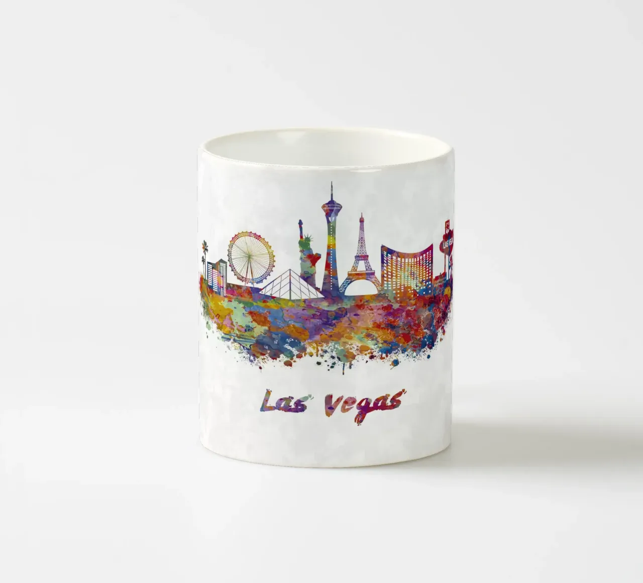 Lo skyline di Las Vegas in acquerello tazza in ceramica da ARTVI-SHOP