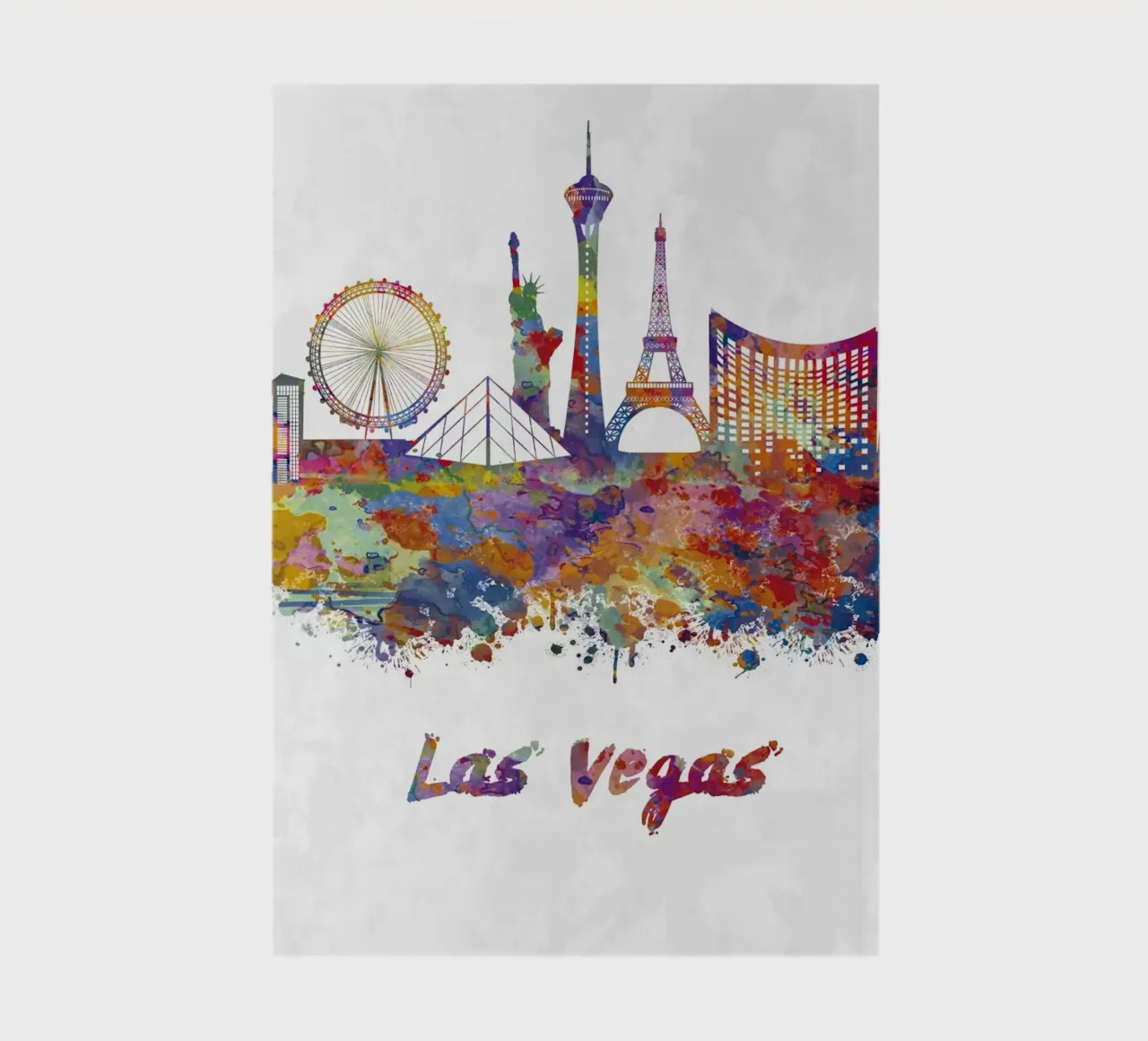 Lo skyline di Las Vegas in acquerello diario da 🎁 ARTVI-SHOP