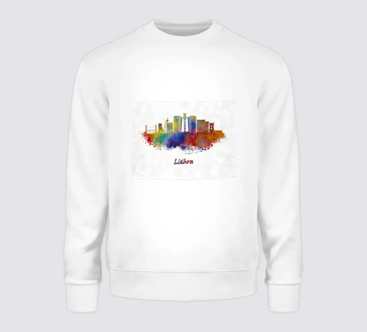 Lo skyline di Lisbona in acquerello felpa da ARTVI-SHOP