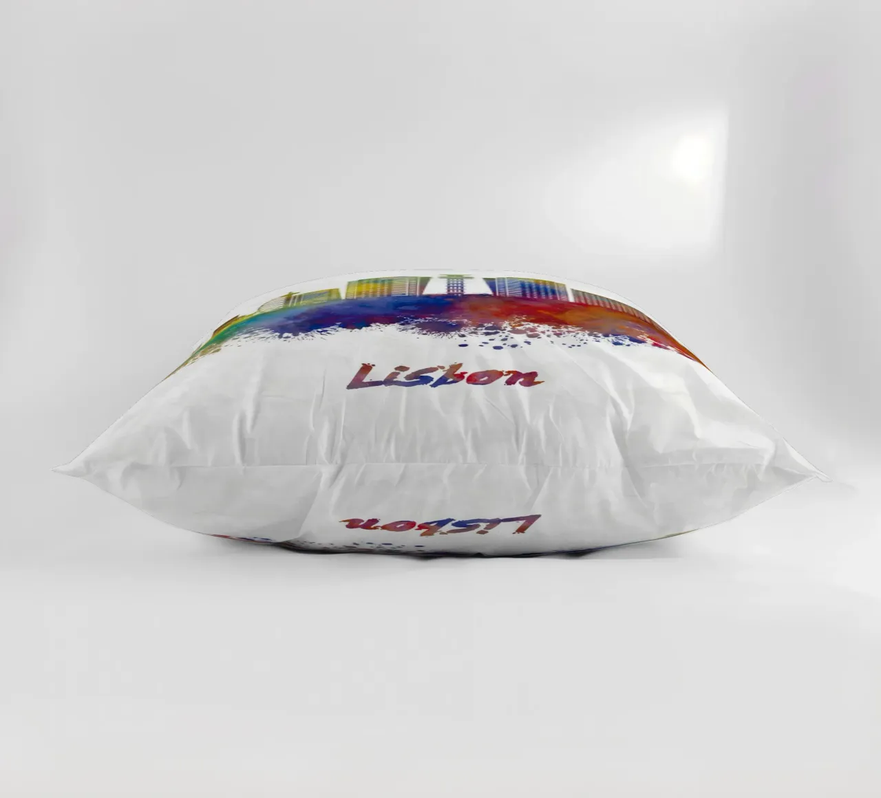 Lo skyline di Lisbona in acquerello cuscino da ARTVI-SHOP