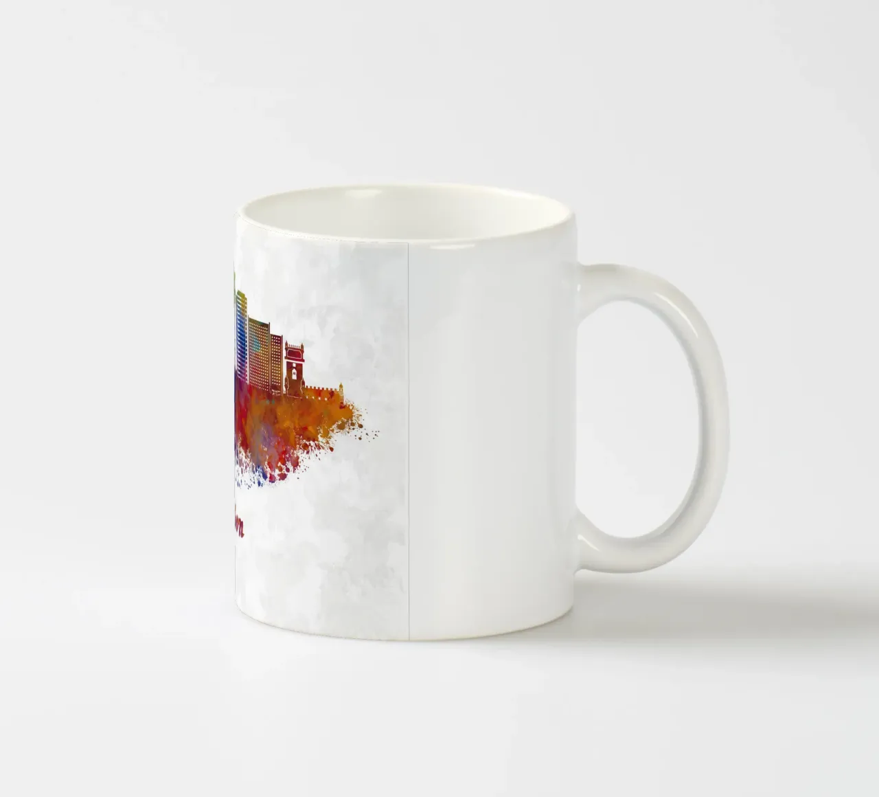 Lo skyline di Lisbona in acquerello tazza in ceramica da ARTVI-SHOP