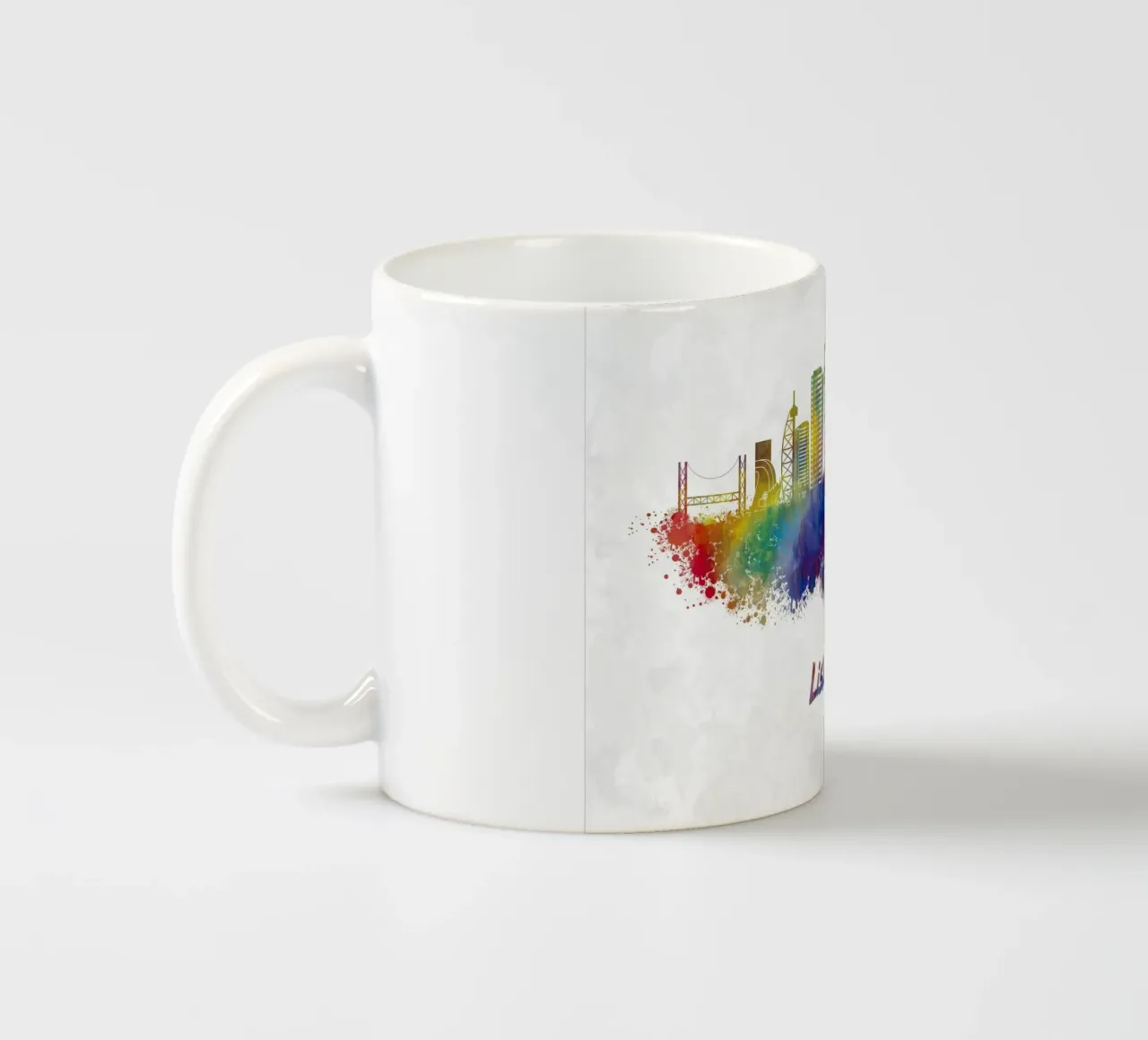 Lo skyline di Lisbona in acquerello tazza in ceramica da ARTVI-SHOP