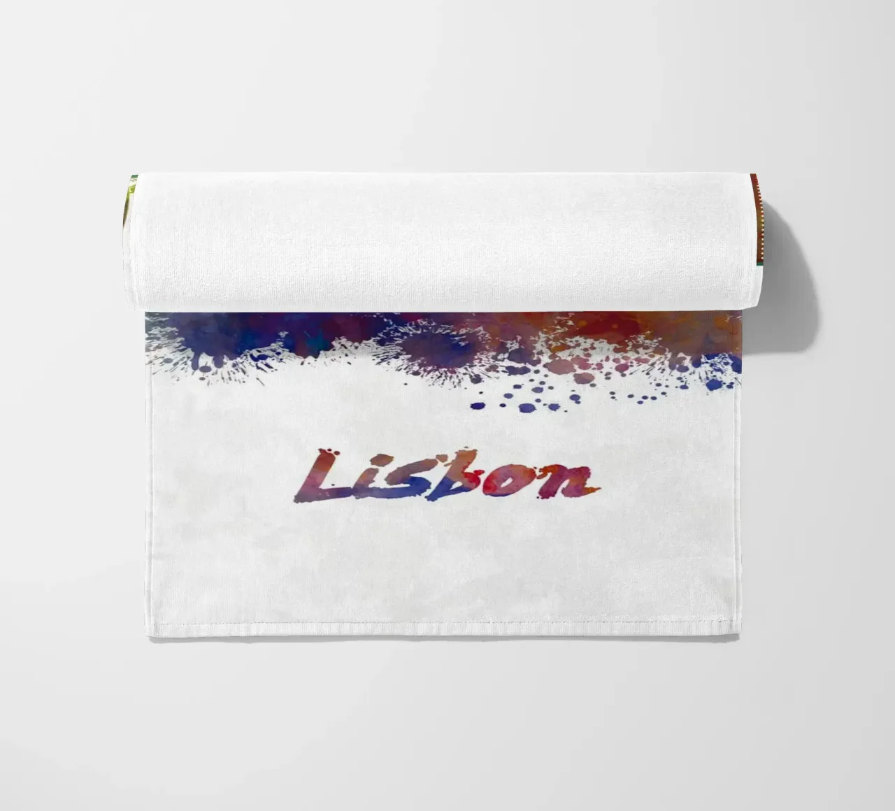 Lo skyline di Lisbona in acquerello telo mare da ARTVI-SHOP