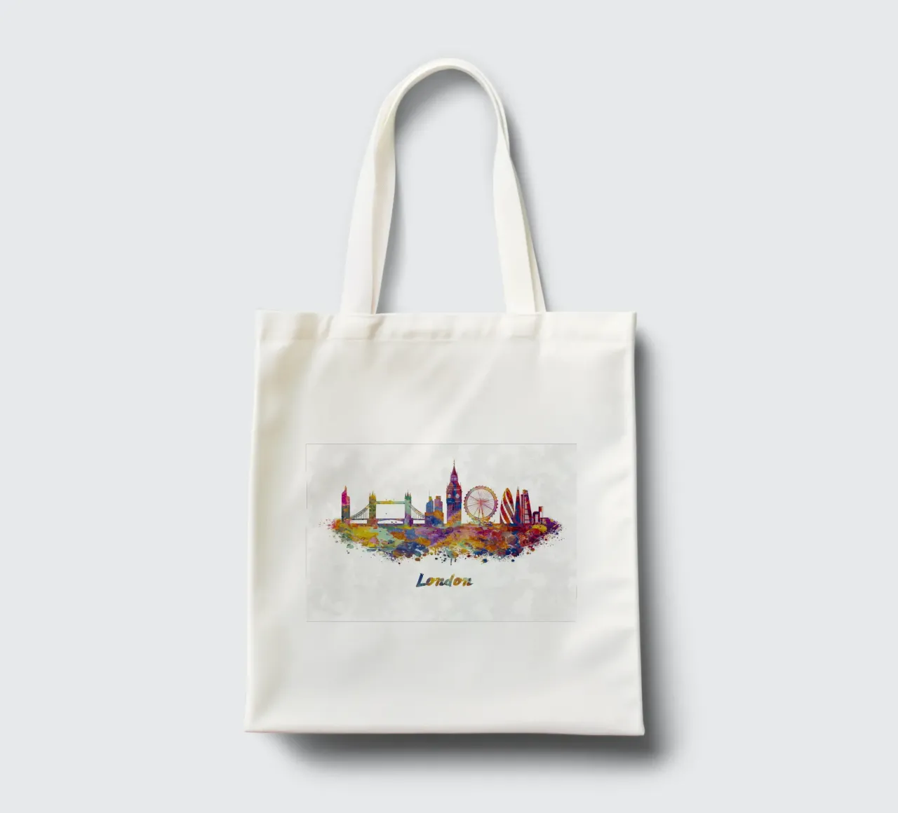 London skyline in watercolor tote bag by 🎁 ARTVI-SHOP