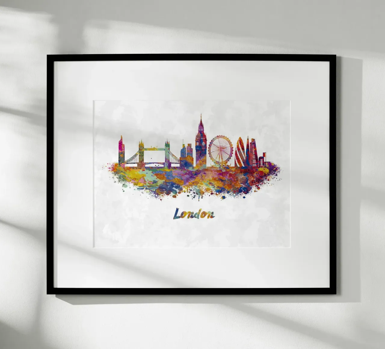 Lo skyline di Londra in acquerello poster da 🎁 ARTVI-SHOP