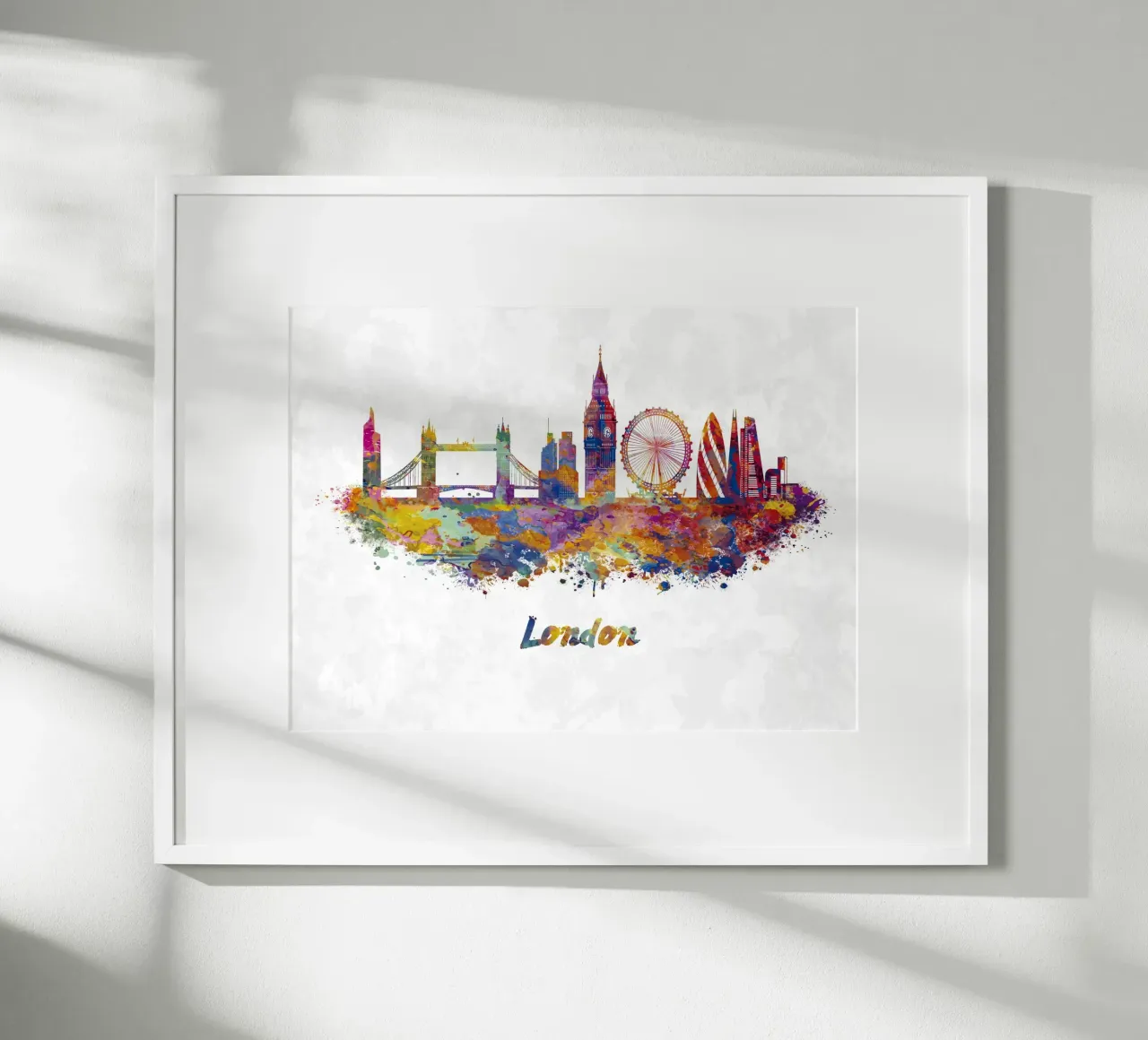 Lo skyline di Londra in acquerello poster da 🎁 ARTVI-SHOP