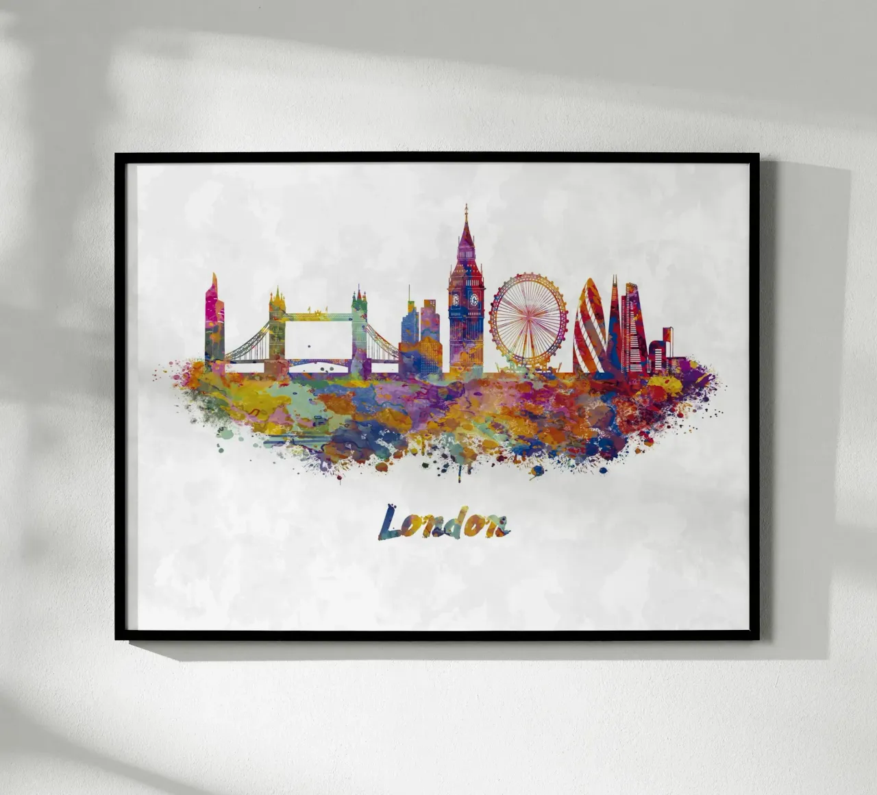 Lo skyline di Londra in acquerello poster da 🎁 ARTVI-SHOP