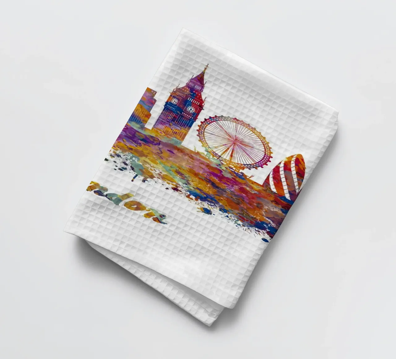 Lo skyline di Londra in acquerello canovaccio da cucina da 🎁 ARTVI-SHOP
