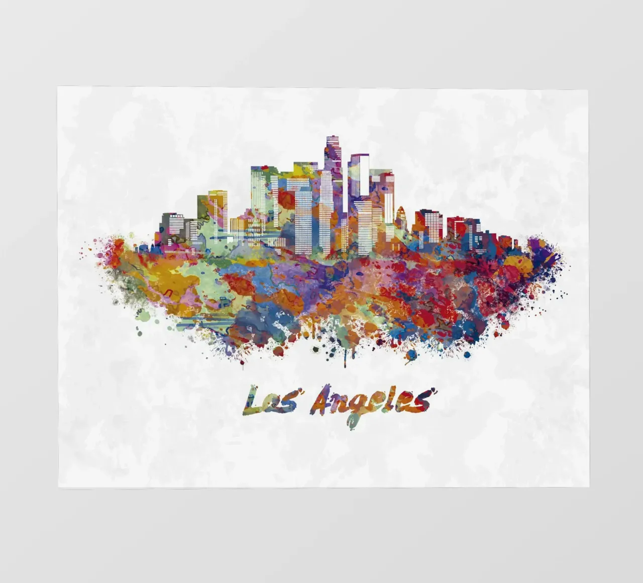 Lo skyline di Los Angeles in acquerello pellicola backlit da ARTVI-SHOP