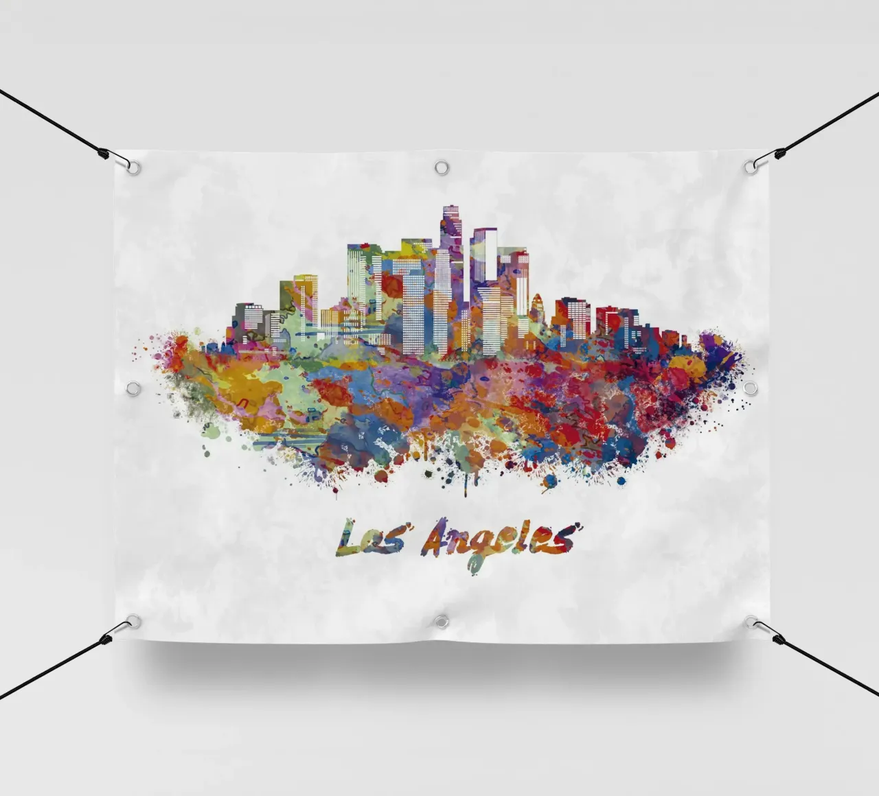 Lo skyline di Los Angeles in acquerello telo in pvc da ARTVI-SHOP