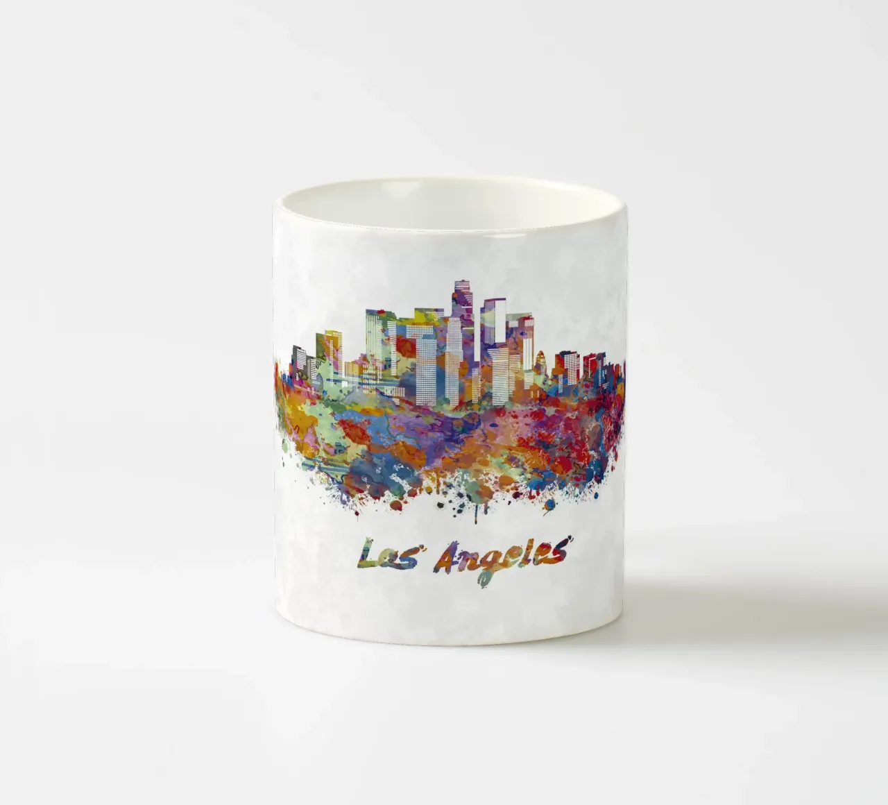 Lo skyline di Los Angeles in acquerello tazza in ceramica da ARTVI-SHOP
