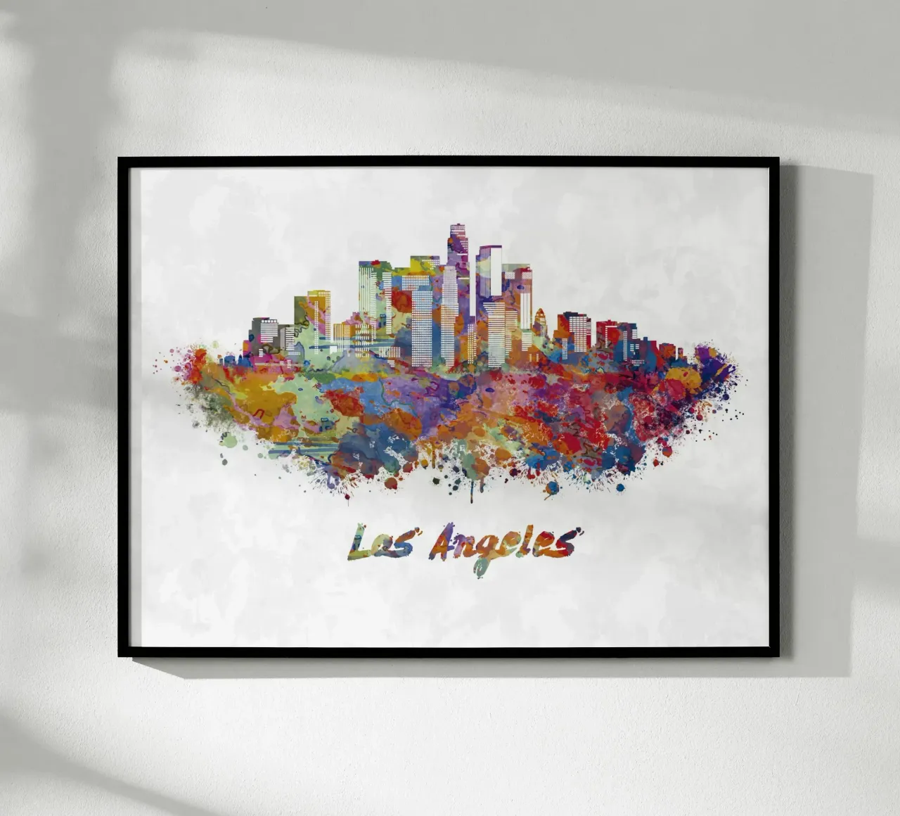 Lo skyline di Los Angeles in acquerello carta hahnemühle da ARTVI-SHOP