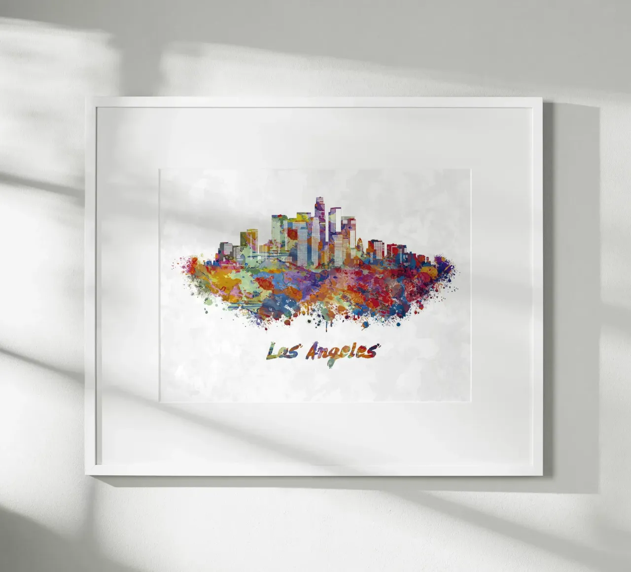 Lo skyline di Los Angeles in acquerello carta hahnemühle da ARTVI-SHOP