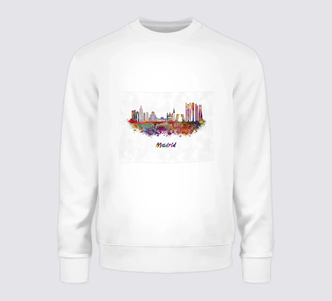 Lo skyline di Madrid in acquerello felpa da ARTVI-SHOP