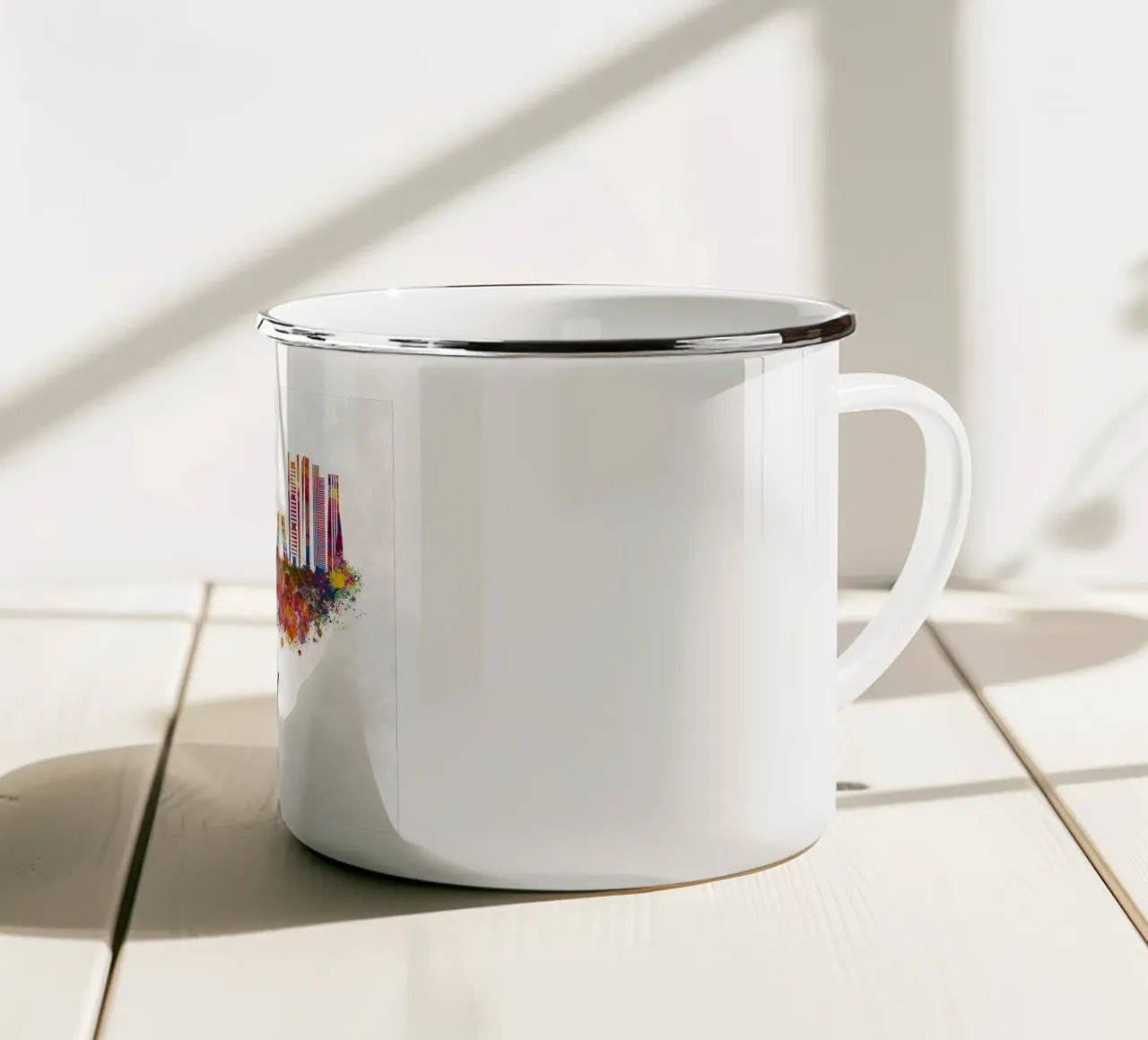Lo skyline di Madrid in acquerello tazza in smalto da ARTVI-SHOP