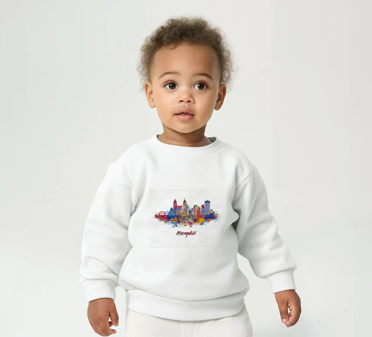 Lo skyline di Memphis in acquerello felpa neonato da ARTVI-SHOP