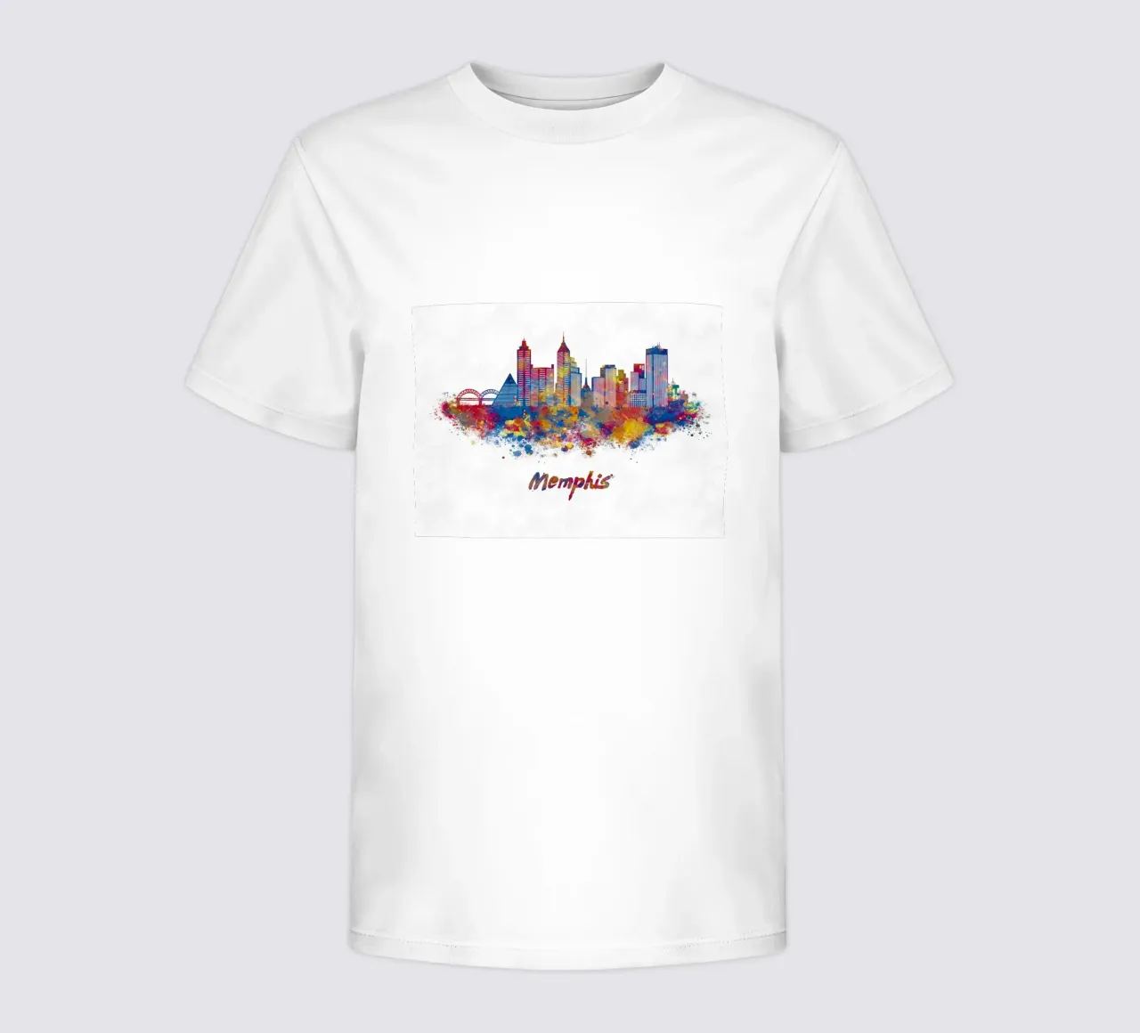 Memphis skyline in watercolor kids t-shirt by 🎁 ARTVI-SHOP