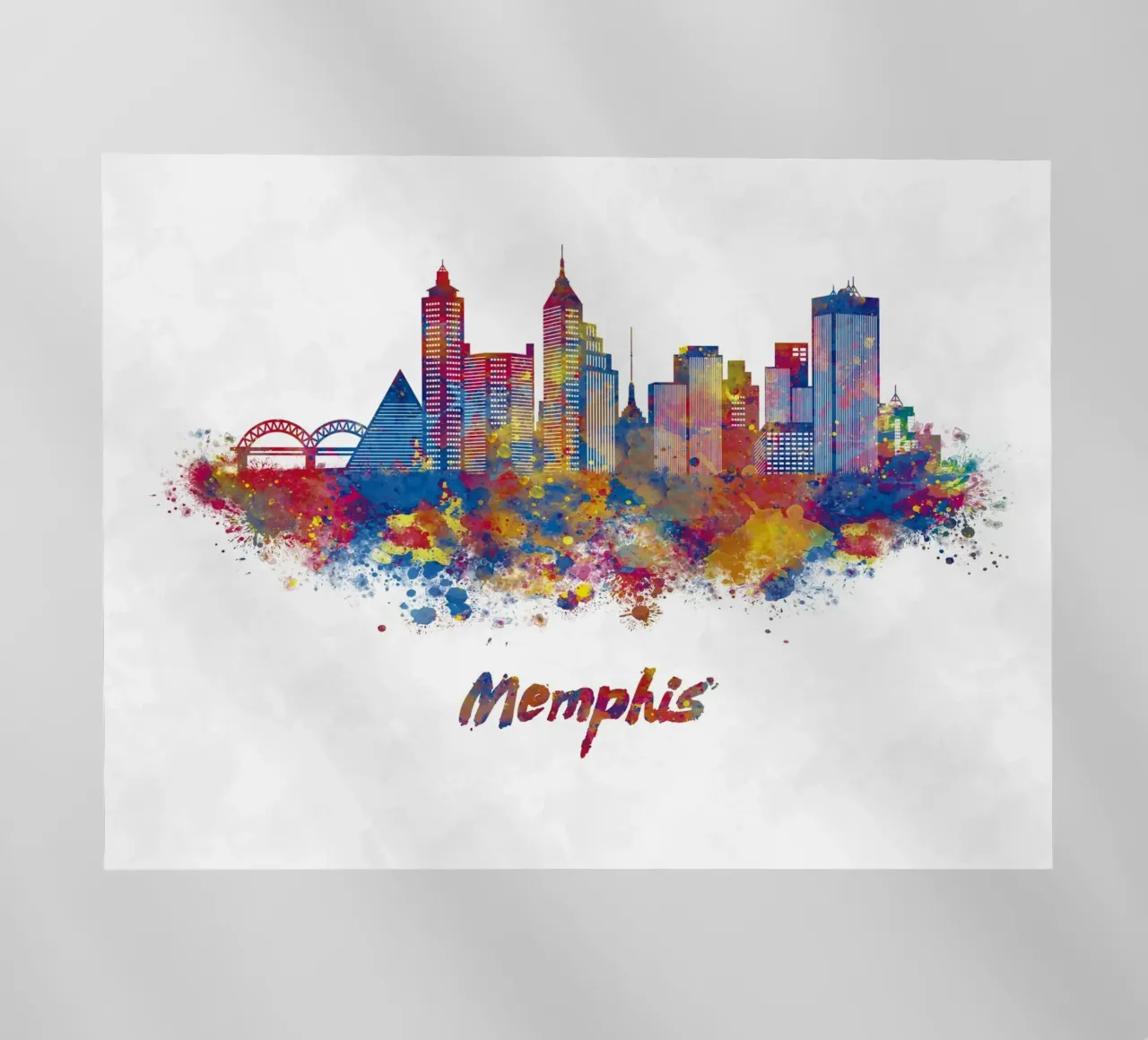 Lo skyline di Memphis in acquerello pellicola backlit da ARTVI-SHOP