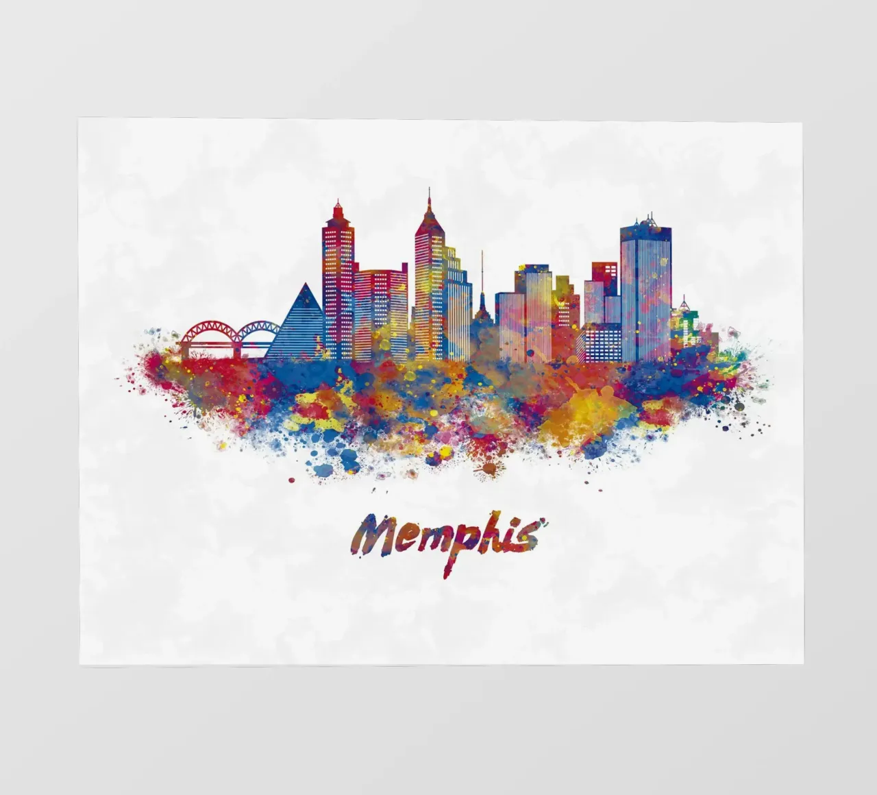 Lo skyline di Memphis in acquerello telo in pvc da ARTVI-SHOP