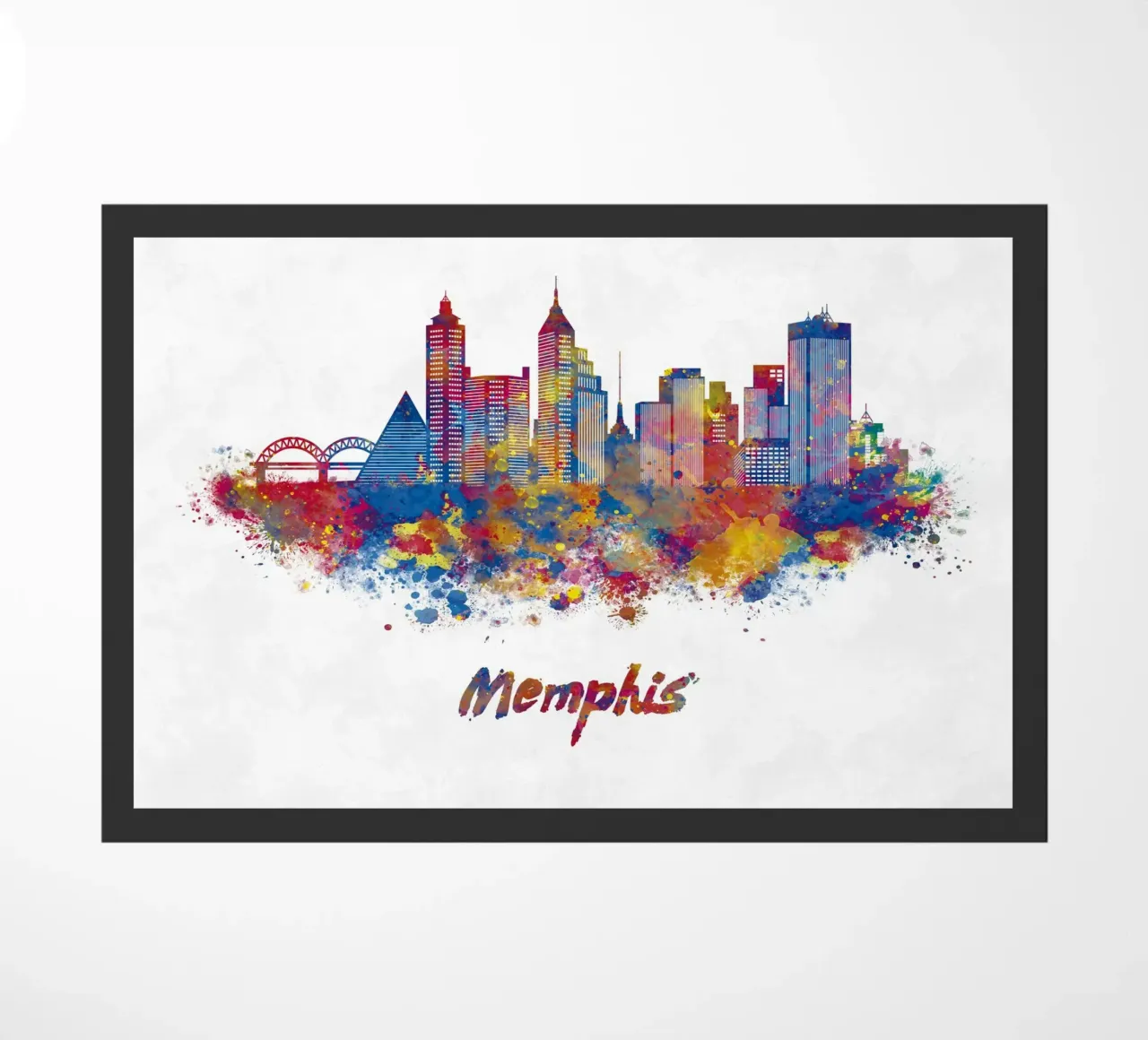 Lo skyline di Memphis in acquerello zerbino da ARTVI-SHOP